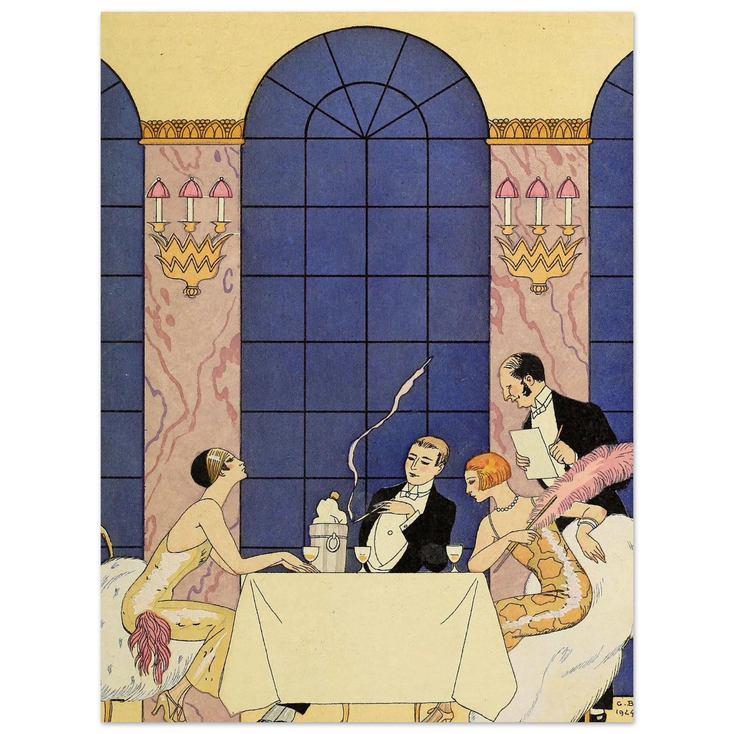 Falbalas et fanfreluches, La Gourmandise (1925) Art Print | George Barbier - Framed Poster - 30x40 cm / 12x16″ - Black frame