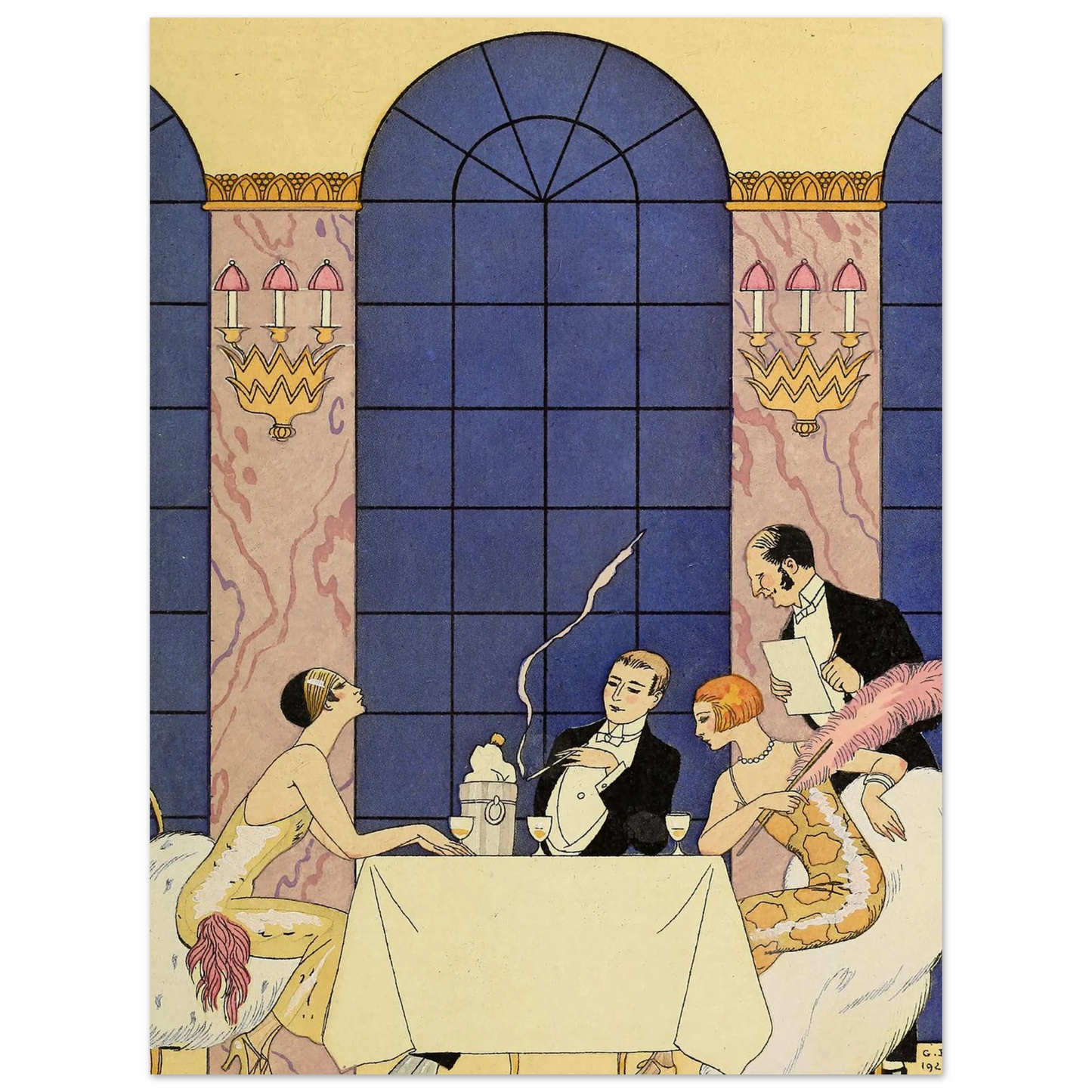 Falbalas et fanfreluches, La Gourmandise (1925) Art Print | George Barbier - Framed Poster - 30x40 cm / 12x16″ - Black frame