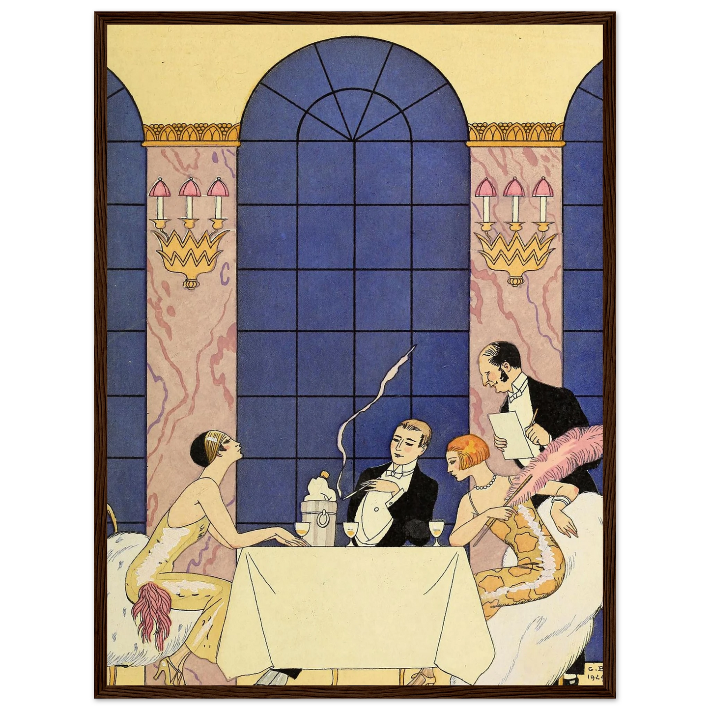 Falbalas et fanfreluches, La Gourmandise (1925) Art Print | George Barbier - Framed Poster - 30x40 cm / 12x16″ - Black frame