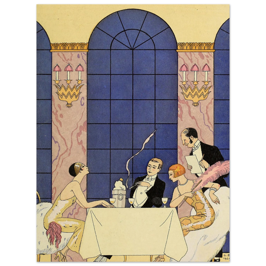 Falbalas et fanfreluches, La Gourmandise (1925) Art Print | George Barbier - Framed Poster - 30x40 cm / 12x16″ - Black frame