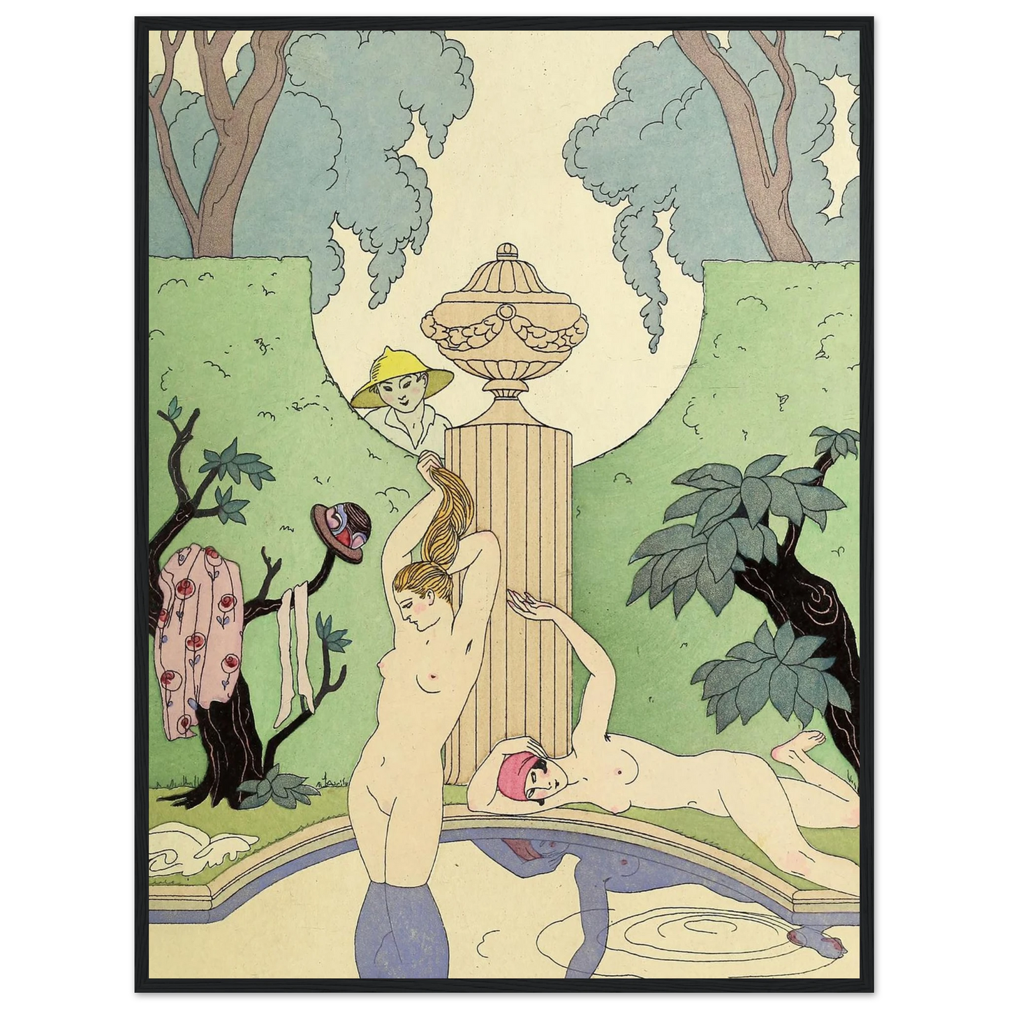 Falbalas et fanfreluches, La Luxure (1925) Art Print | George Barbier - Framed Poster - 30x40 cm / 12x16″ - Black frame