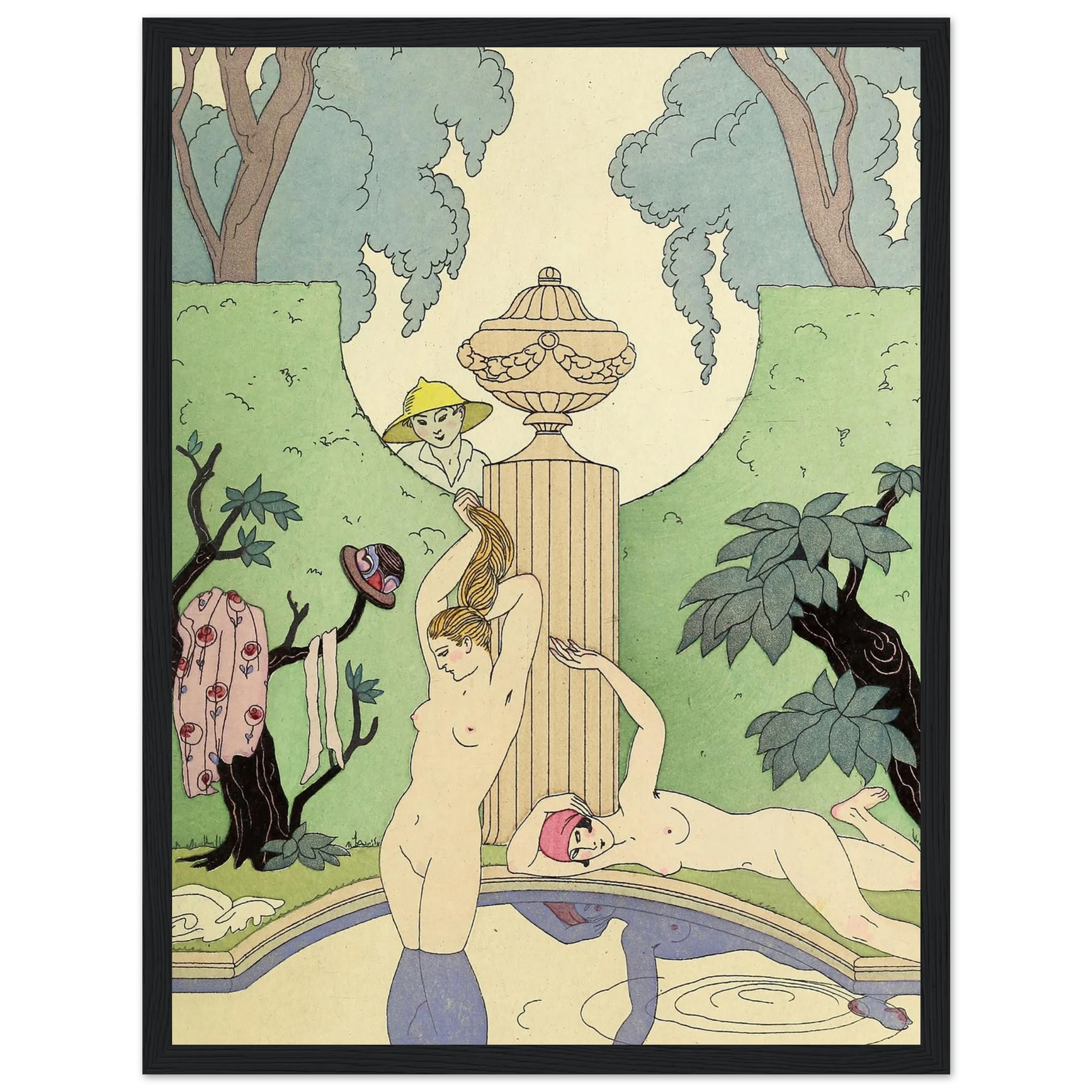 Falbalas et fanfreluches, La Luxure (1925) Art Print | George Barbier - Framed Poster - 30x40 cm / 12x16″ - Black frame