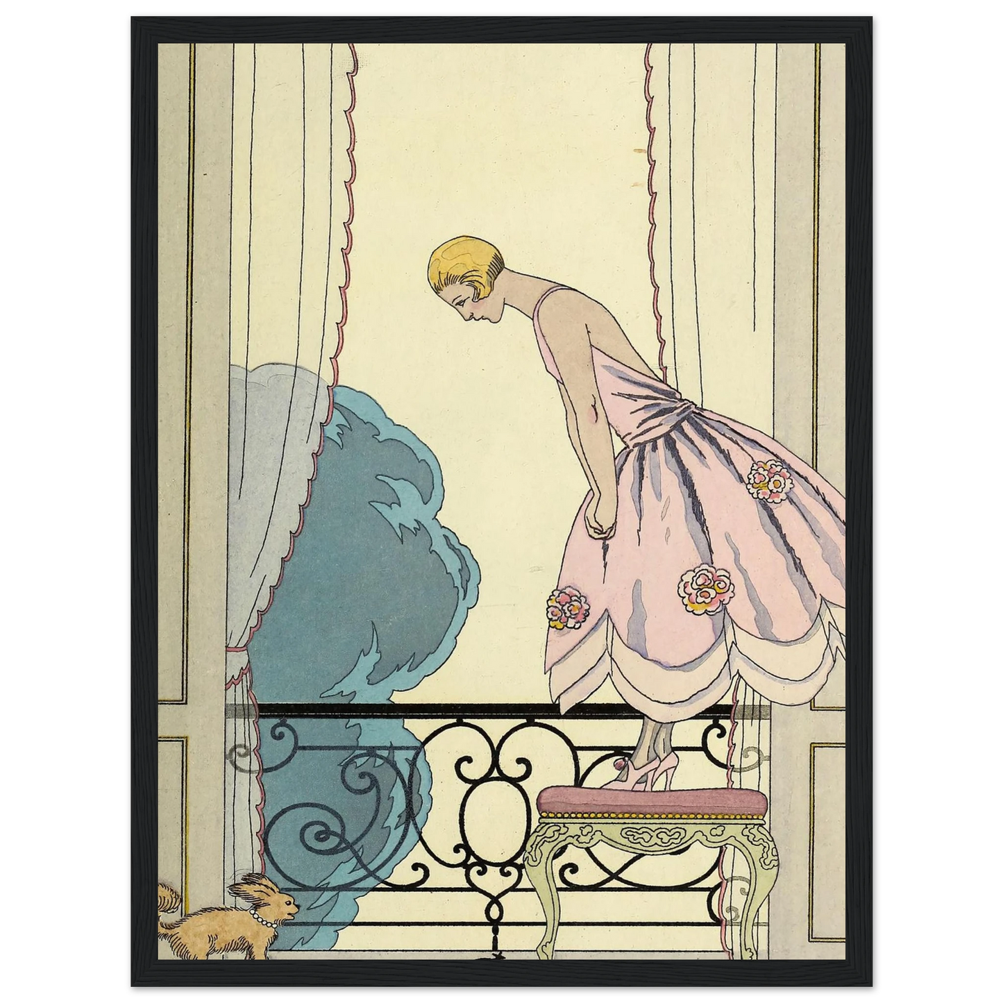 Falbalas et fanfreluches, La Souris (1925) Art Print | George Barbier - Framed Poster - 30x40 cm / 12x16″ - Black frame