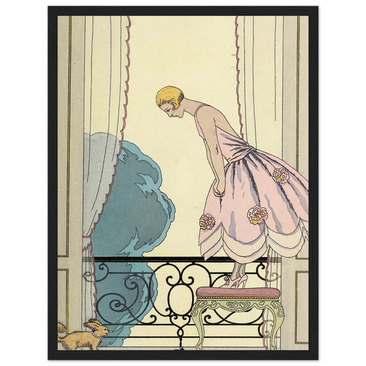 Falbalas et fanfreluches, La Souris (1925) Art Print | George Barbier - Framed Poster - 30x40 cm / 12x16″ - Black frame