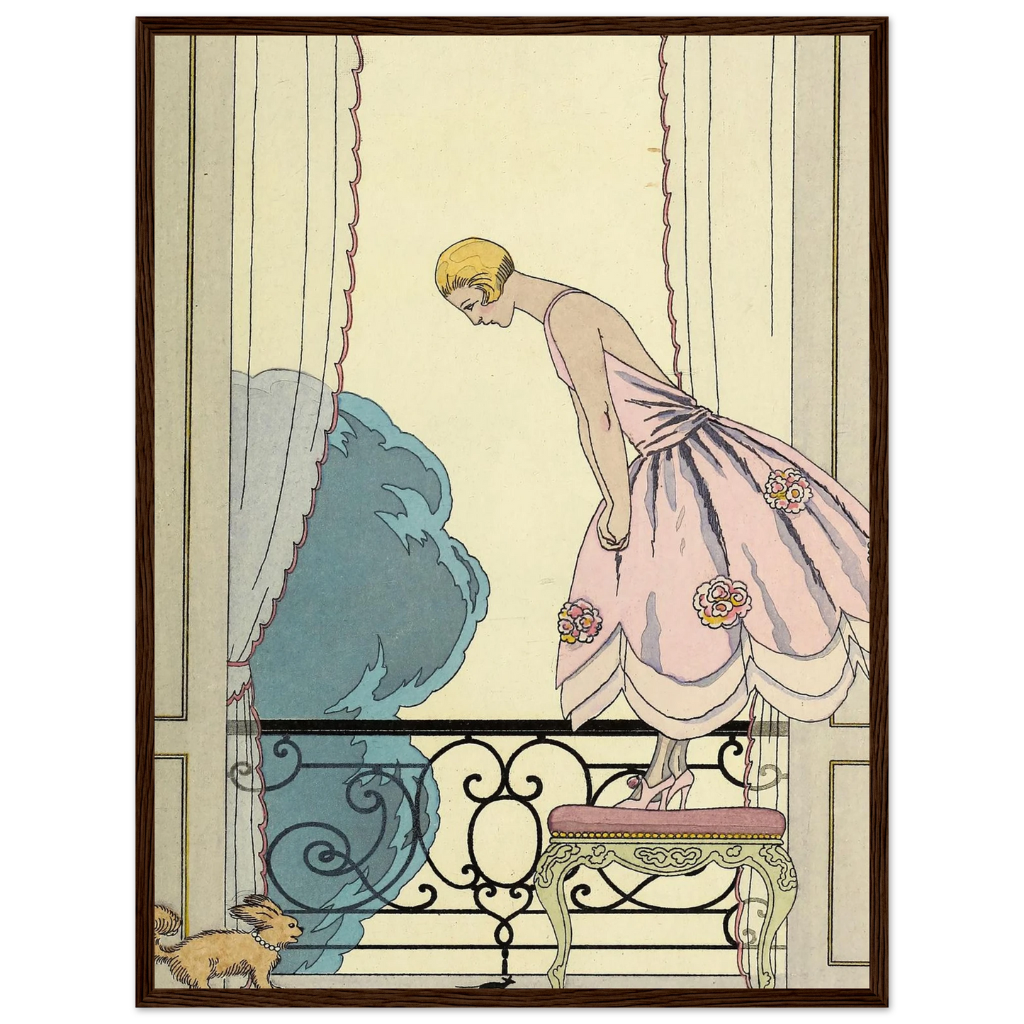 Falbalas et fanfreluches, La Souris (1925) Art Print | George Barbier - Framed Poster - 30x40 cm / 12x16″ - Black frame