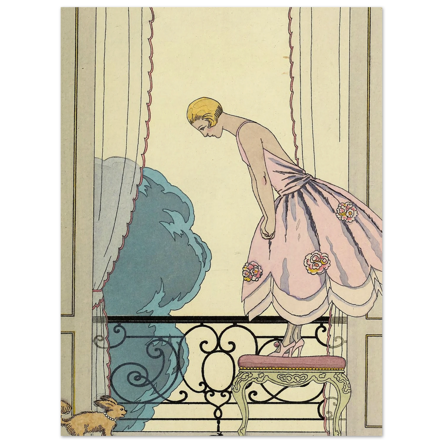 Falbalas et fanfreluches, La Souris (1925) Art Print | George Barbier - Framed Poster - 30x40 cm / 12x16″ - Black frame