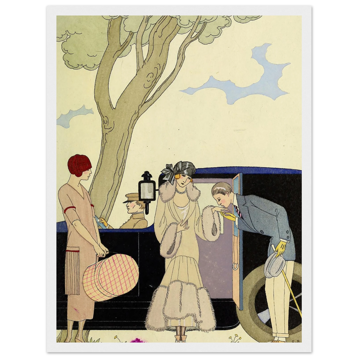 Falbalas et fanfreluches, L’Ensie (1925) Art Print | George Barbier - Framed Poster - 30x40 cm / 12x16″ - Black frame