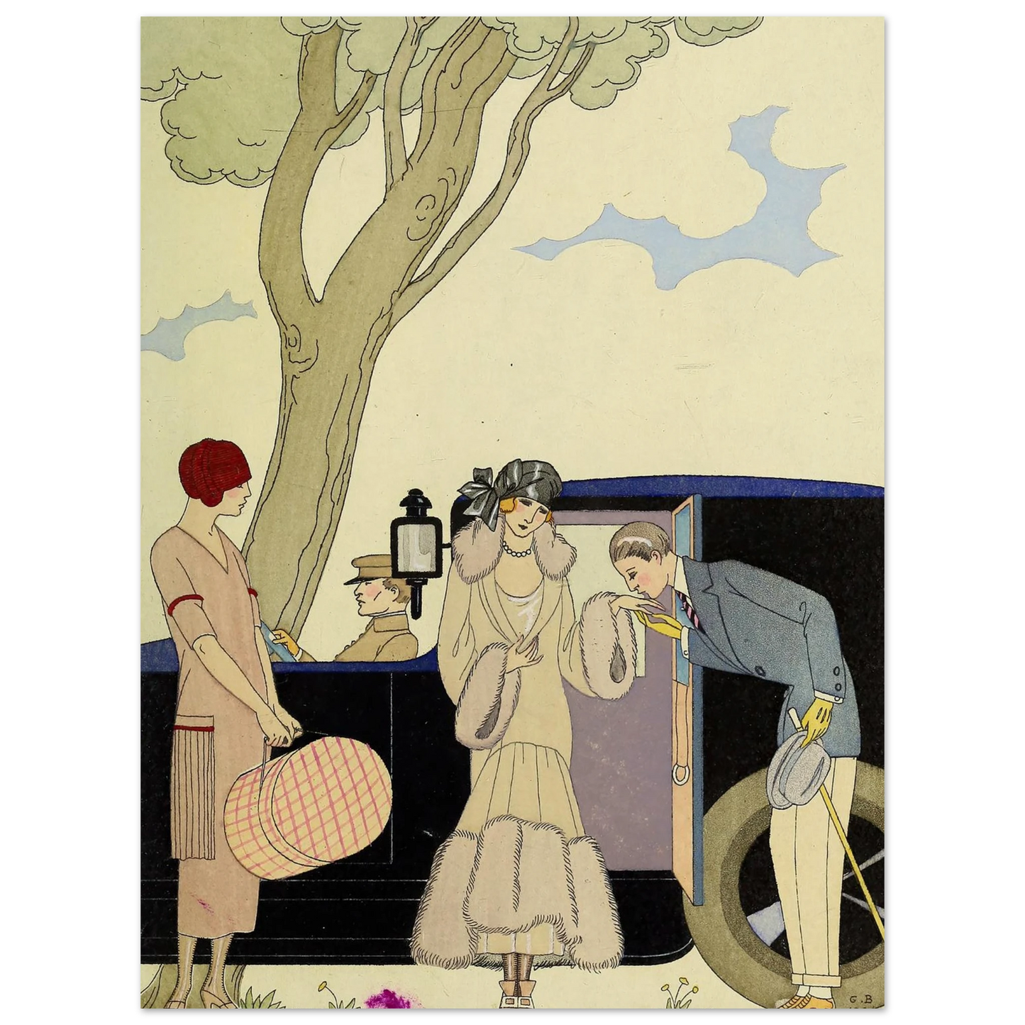 Falbalas et fanfreluches, L’Ensie (1925) Art Print | George Barbier - Framed Poster - 30x40 cm / 12x16″ - Black frame