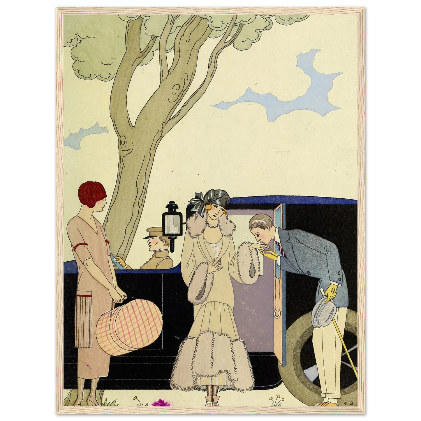Falbalas et fanfreluches, L’Ensie (1925) Art Print | George Barbier - Framed Poster - 30x40 cm / 12x16″ - Black frame