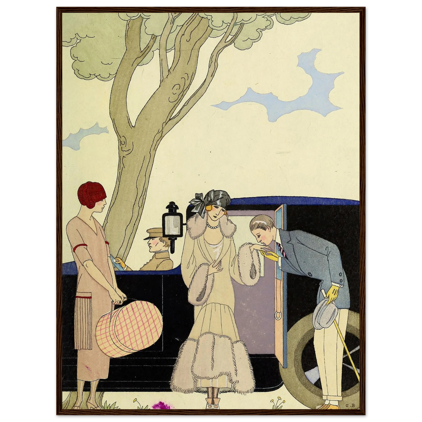 Falbalas et fanfreluches, L’Ensie (1925) Art Print | George Barbier - Framed Poster - 30x40 cm / 12x16″ - Black frame