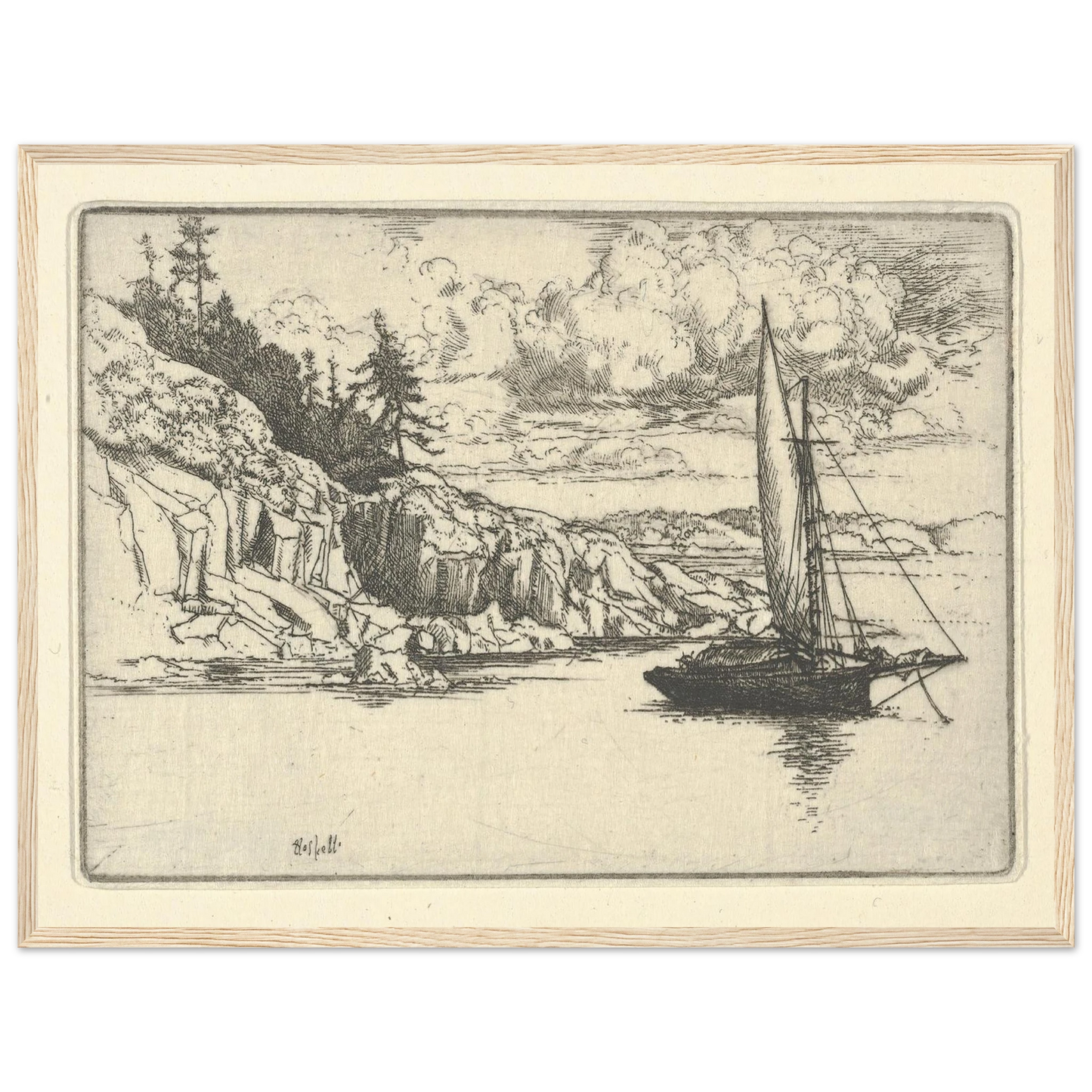 Falka (1900-1925) Art Print | Ernest Haskell - Framed Poster - 30x40 cm / 12x16″ - Black frame