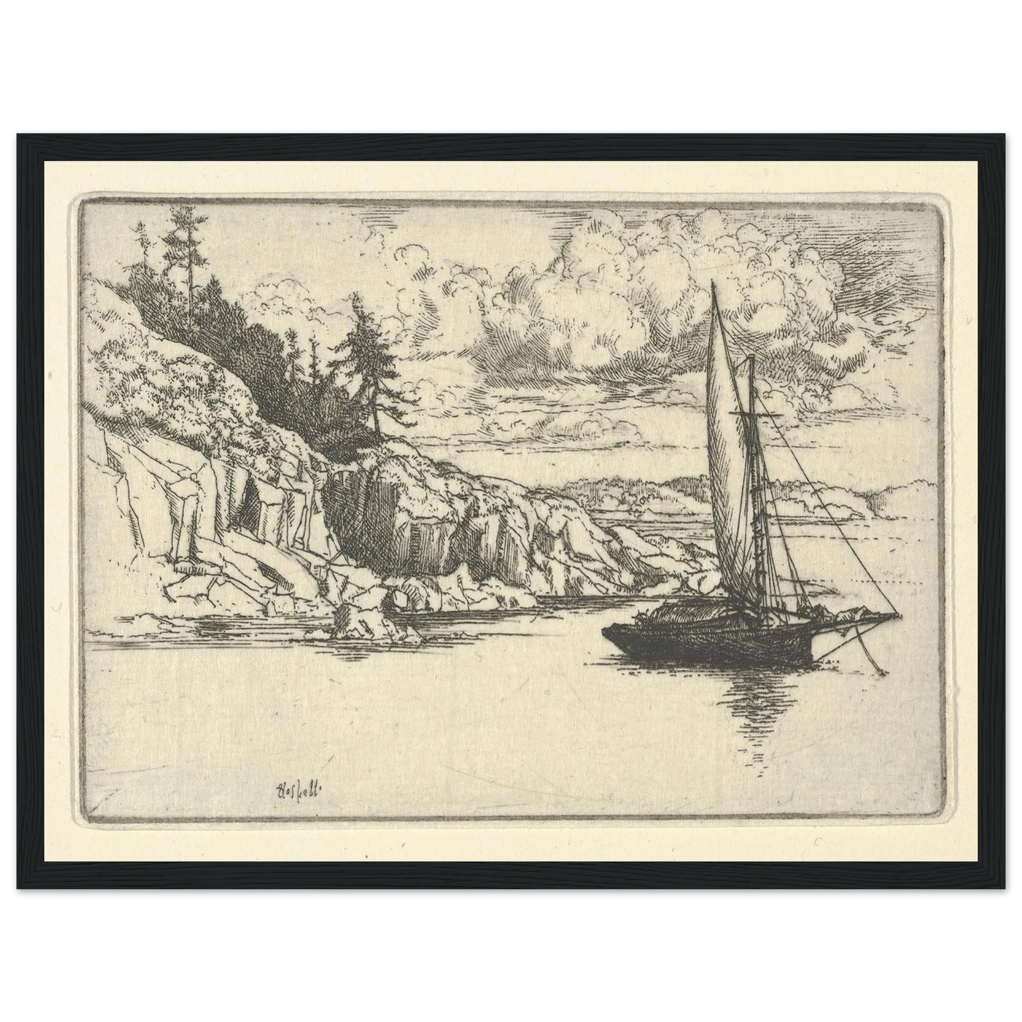 Falka (1900-1925) Art Print | Ernest Haskell - Framed Poster - 30x40 cm / 12x16″ - Black frame