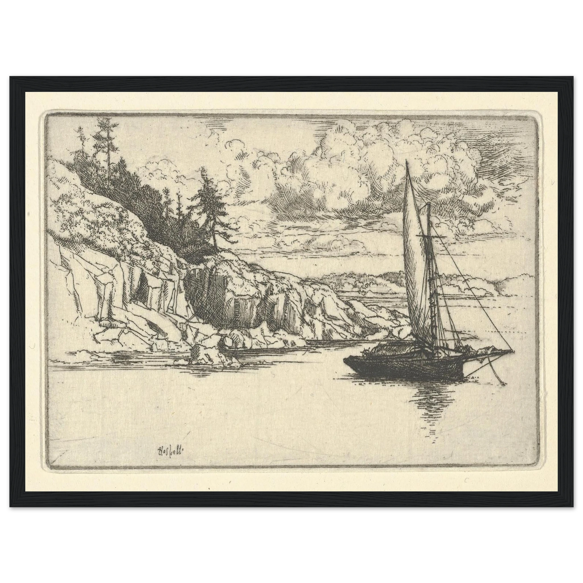 Falka (1900-1925) Art Print | Ernest Haskell - Framed Poster - 30x40 cm / 12x16″ - Black frame