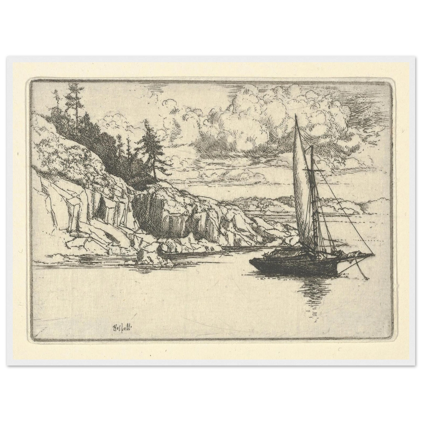 Falka (1900-1925) Art Print | Ernest Haskell - Framed Poster - 30x40 cm / 12x16″ - Black frame