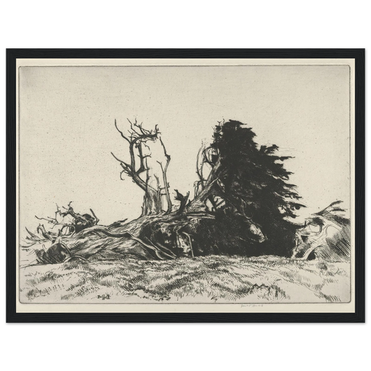 Fallen Centuries (1919) Art Print | Ernest Haskell - Framed Poster - 30x40 cm / 12x16″ - Black frame