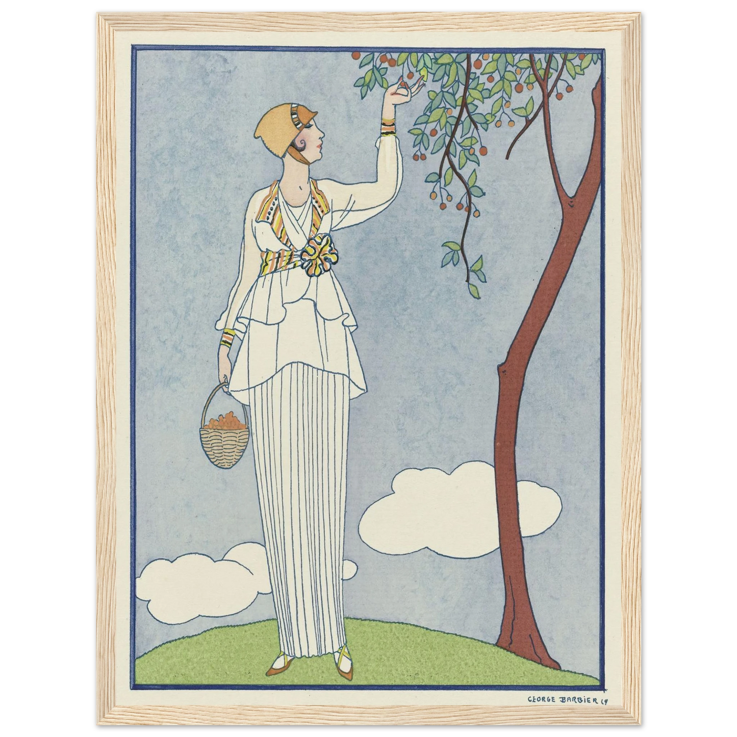 Famous Fashion Houses (1914) Art Print | George Barbier - Framed Poster - 30x40 cm / 12x16″ - Black frame