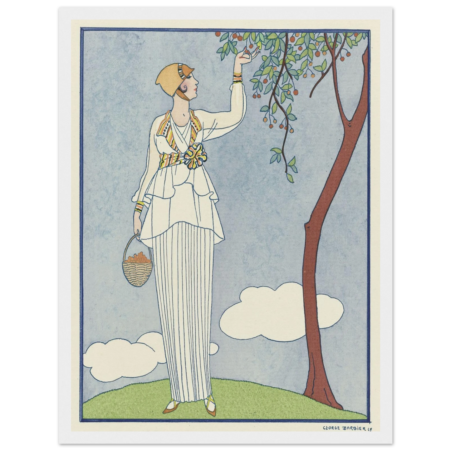 Famous Fashion Houses (1914) Art Print | George Barbier - Framed Poster - 30x40 cm / 12x16″ - Black frame