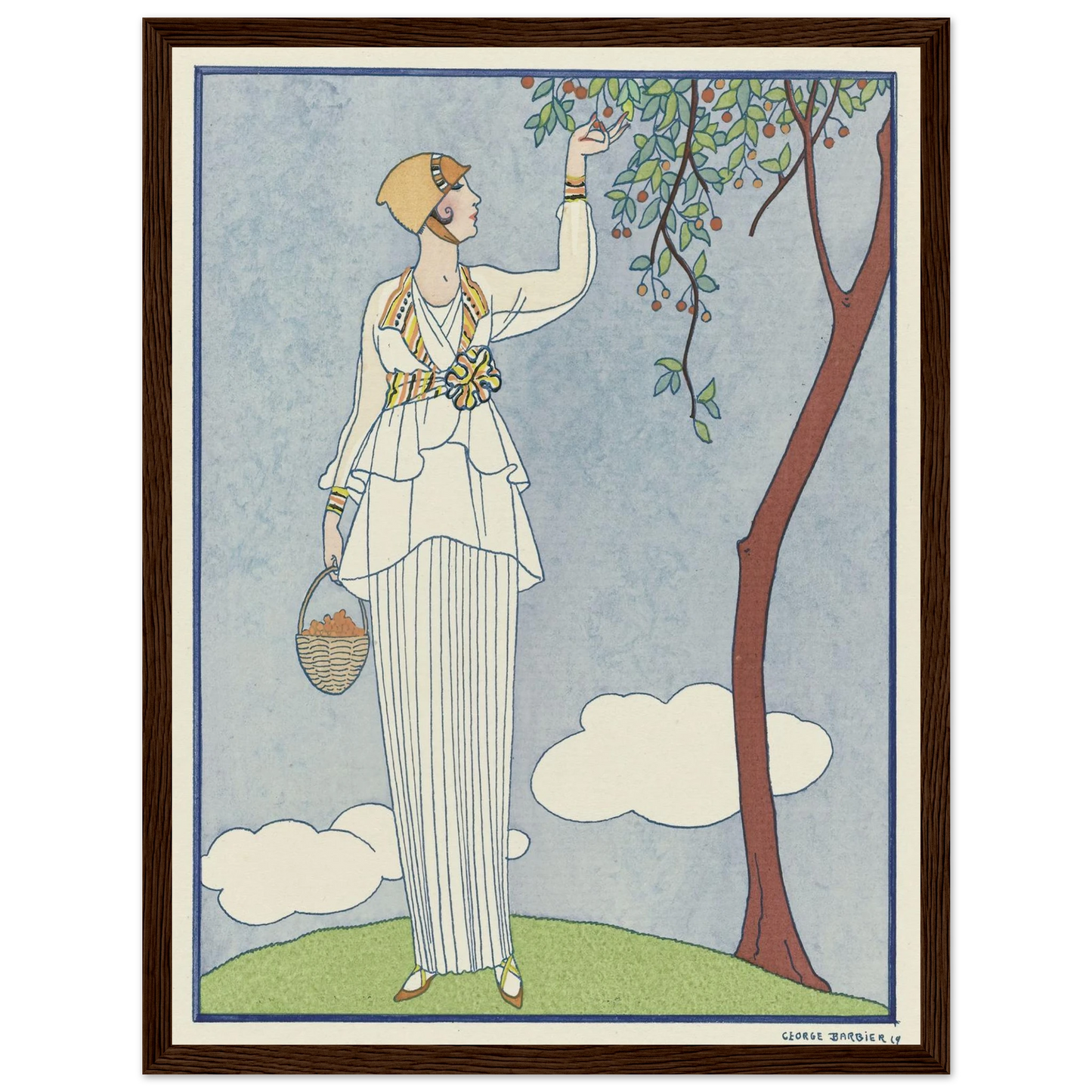 Famous Fashion Houses (1914) Art Print | George Barbier - Framed Poster - 30x40 cm / 12x16″ - Black frame