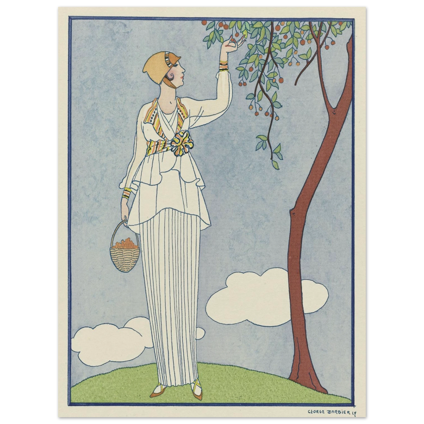 Famous Fashion Houses (1914) Art Print | George Barbier - Framed Poster - 30x40 cm / 12x16″ - Black frame