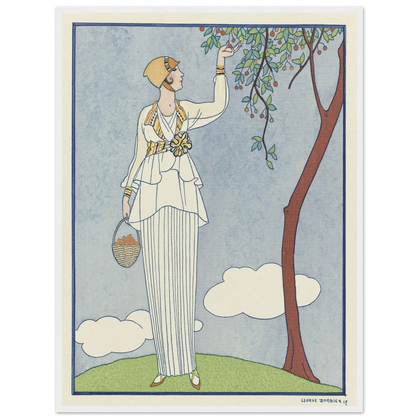 Famous Fashion Houses (1914) Art Print | George Barbier - Framed Poster - 30x40 cm / 12x16″ - Black frame