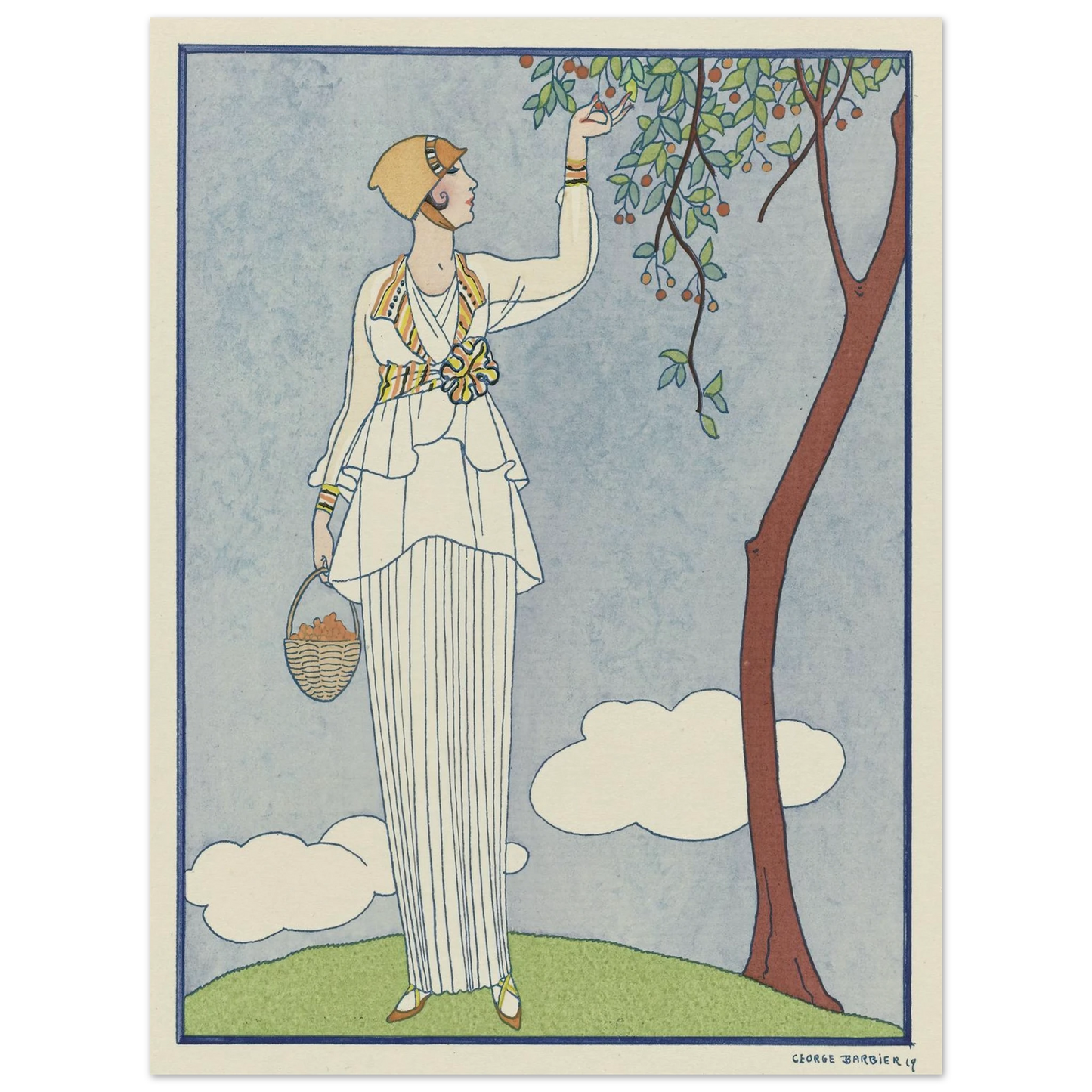 Famous Fashion Houses (1914) Art Print | George Barbier - Framed Poster - 30x40 cm / 12x16″ - Black frame