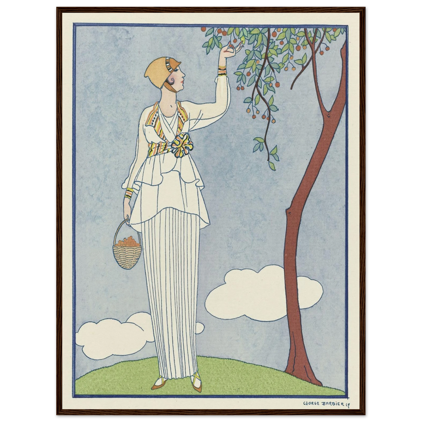 Famous Fashion Houses (1914) Art Print | George Barbier - Framed Poster - 30x40 cm / 12x16″ - Black frame