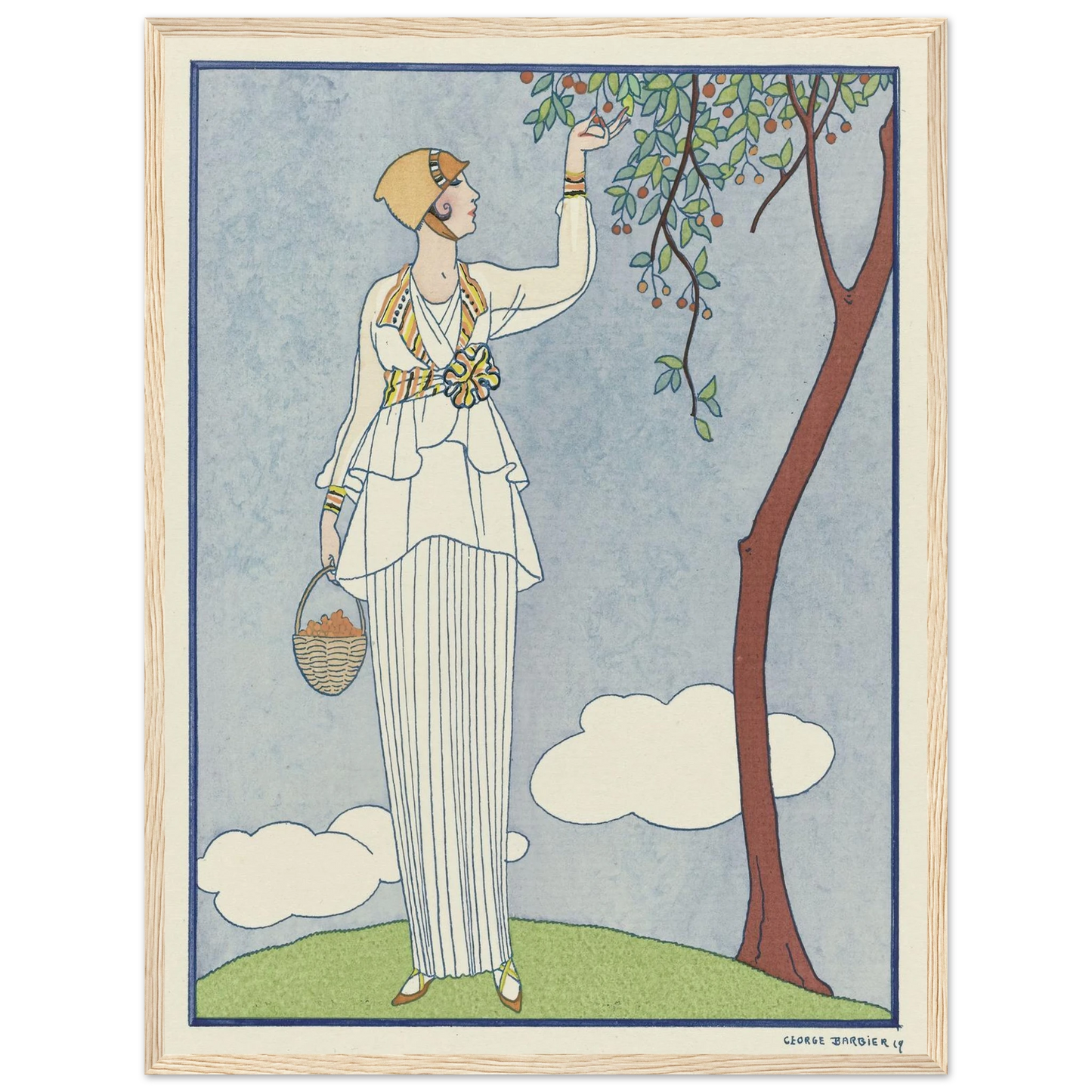 Famous Fashion Houses (1914) Art Print | George Barbier - Framed Poster - 30x40 cm / 12x16″ - Black frame