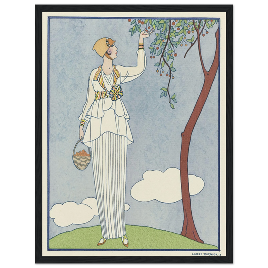 Famous Fashion Houses (1914) Art Print | George Barbier - Framed Poster - 30x40 cm / 12x16″ - Black frame