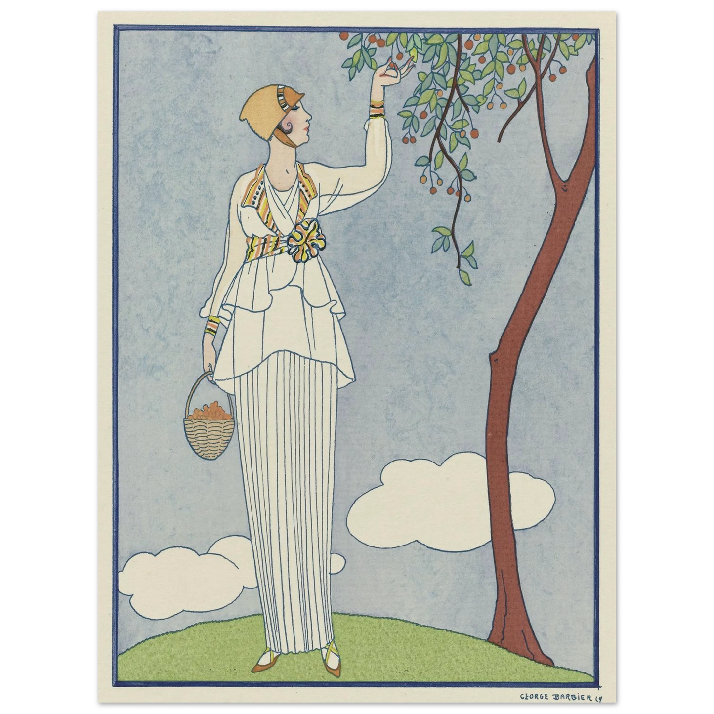 Famous Fashion Houses (1914) Art Print | George Barbier - Framed Poster - 30x40 cm / 12x16″ - Black frame