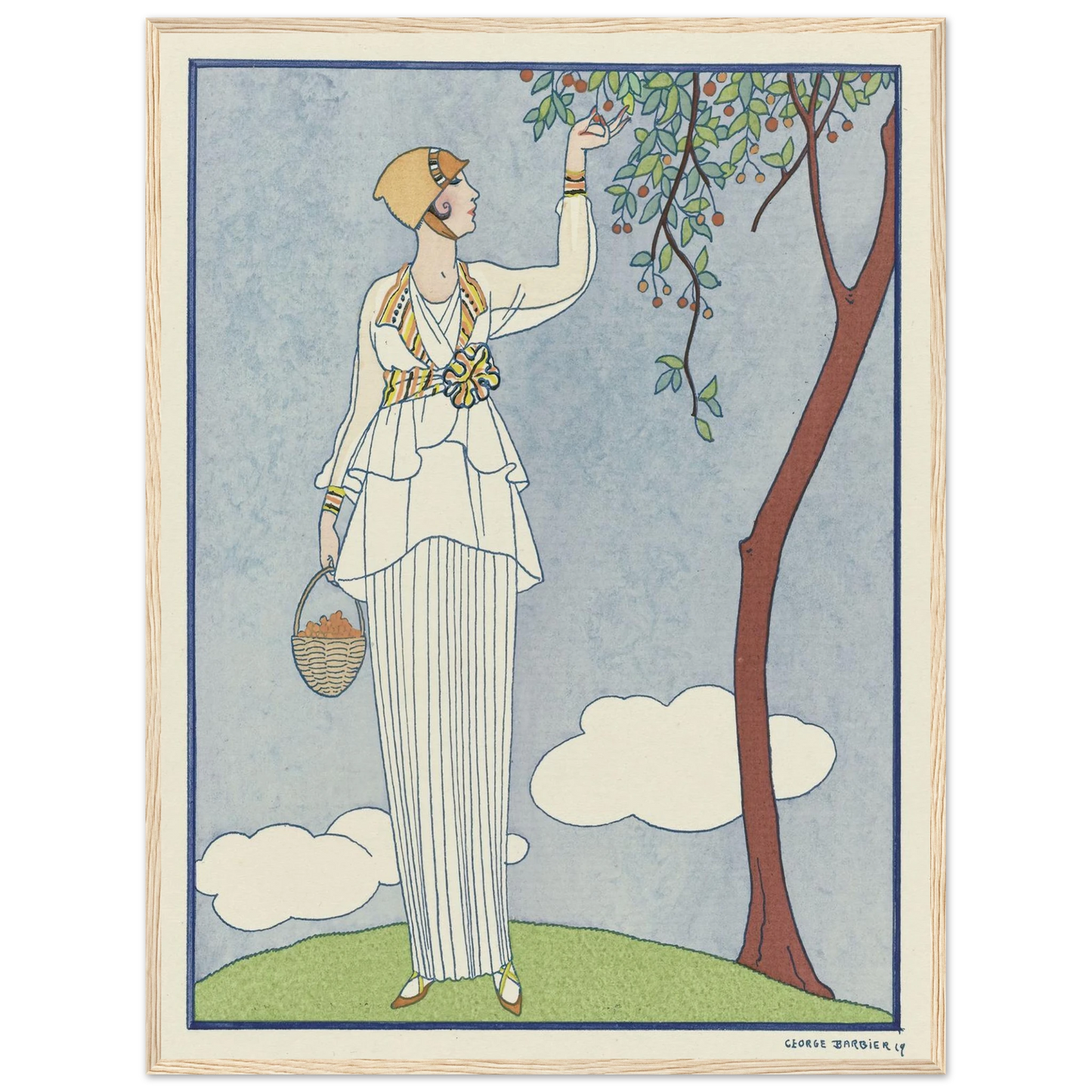 Famous Fashion Houses (1914) Art Print | George Barbier - Framed Poster - 30x40 cm / 12x16″ - Black frame