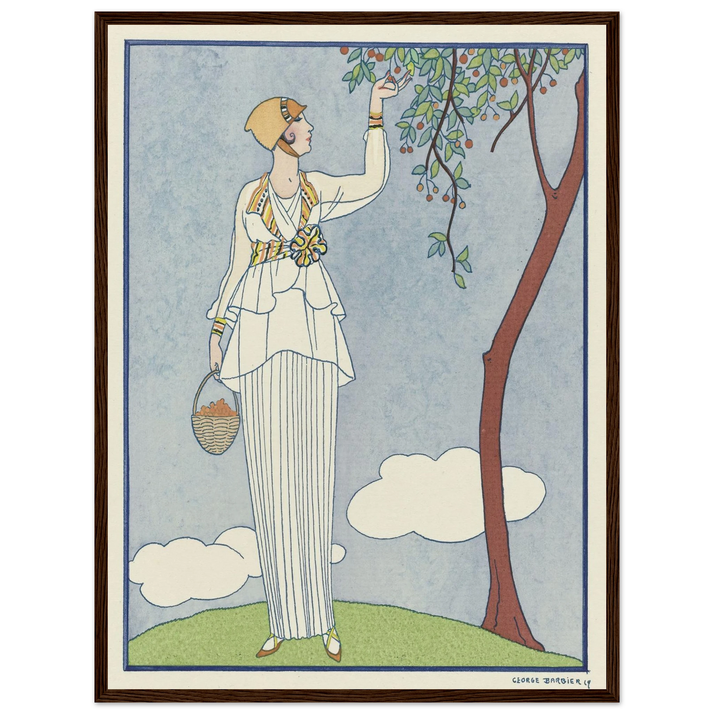 Famous Fashion Houses (1914) Art Print | George Barbier - Framed Poster - 30x40 cm / 12x16″ - Black frame