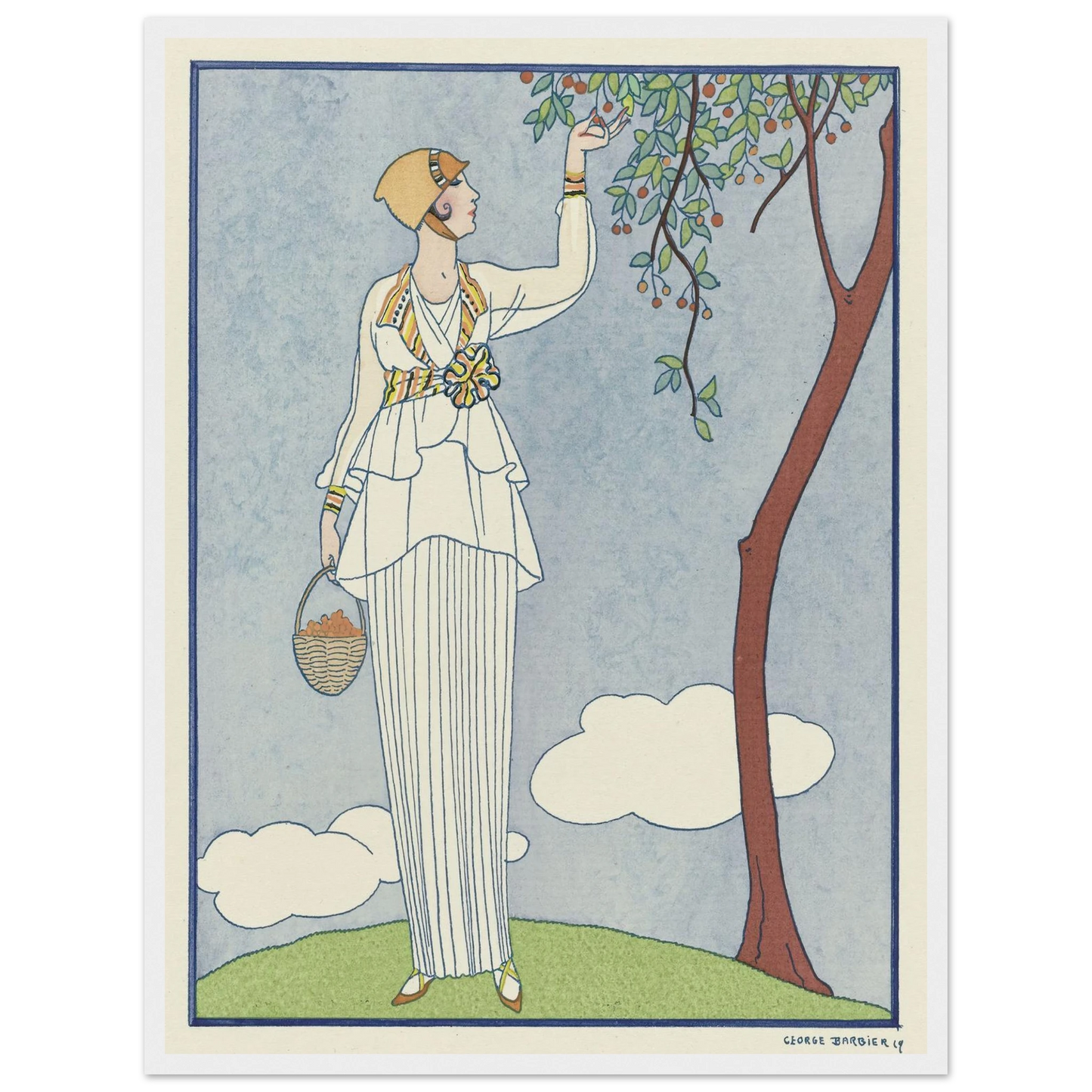 Famous Fashion Houses (1914) Art Print | George Barbier - Framed Poster - 30x40 cm / 12x16″ - Black frame