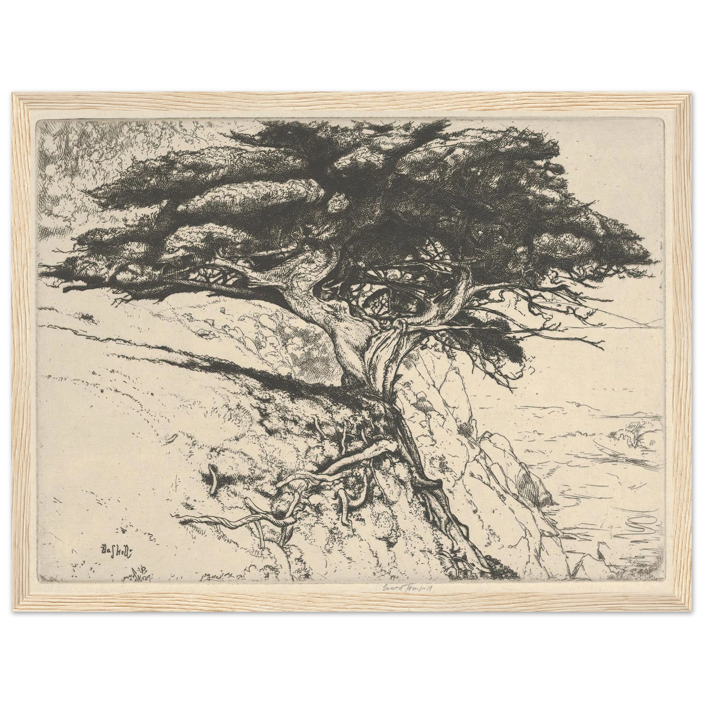 Fan Tree (1920) Art Print | Ernest Haskell - Framed Poster - 30x40 cm / 12x16″ - Black frame