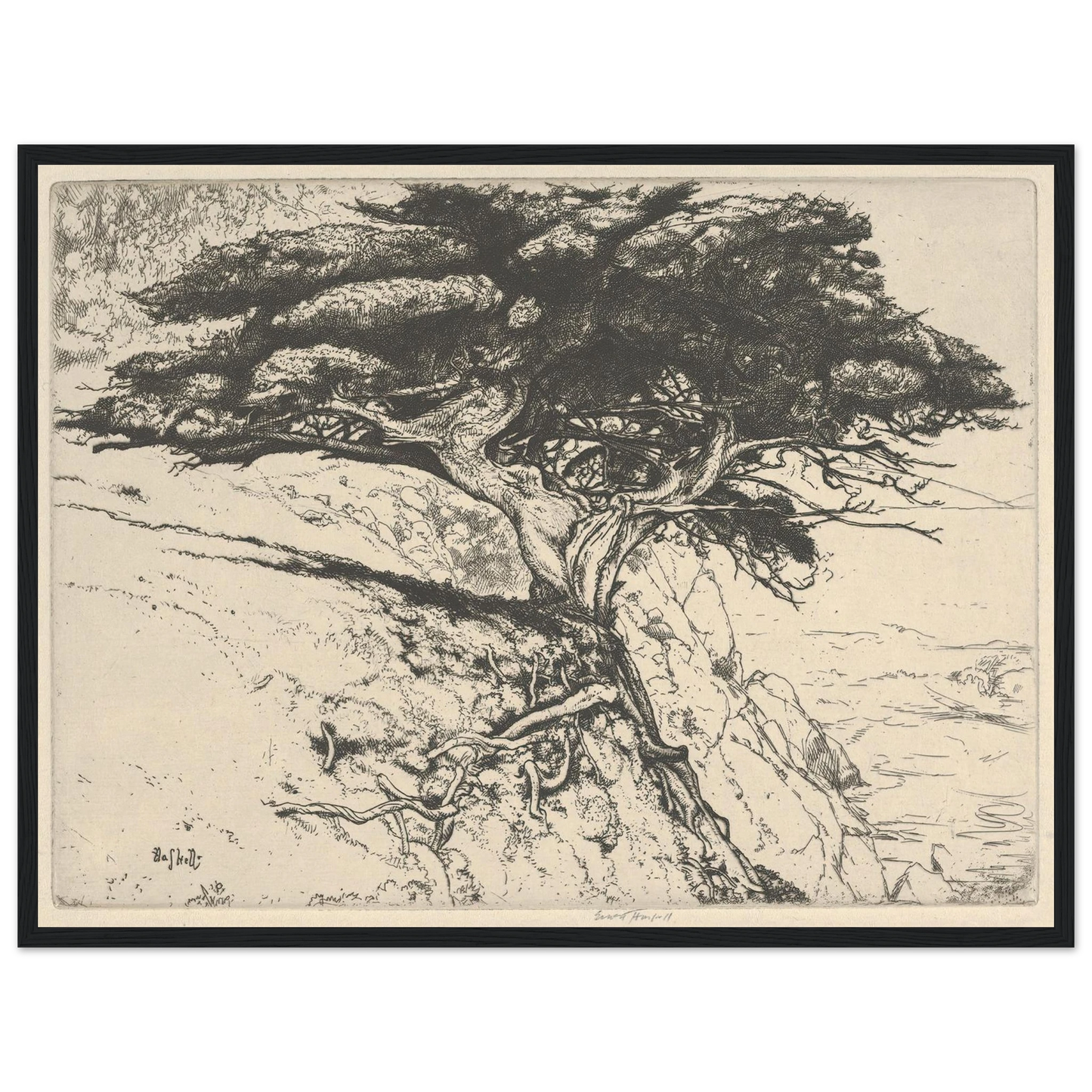 Fan Tree (1920) Art Print | Ernest Haskell - Framed Poster - 30x40 cm / 12x16″ - Black frame