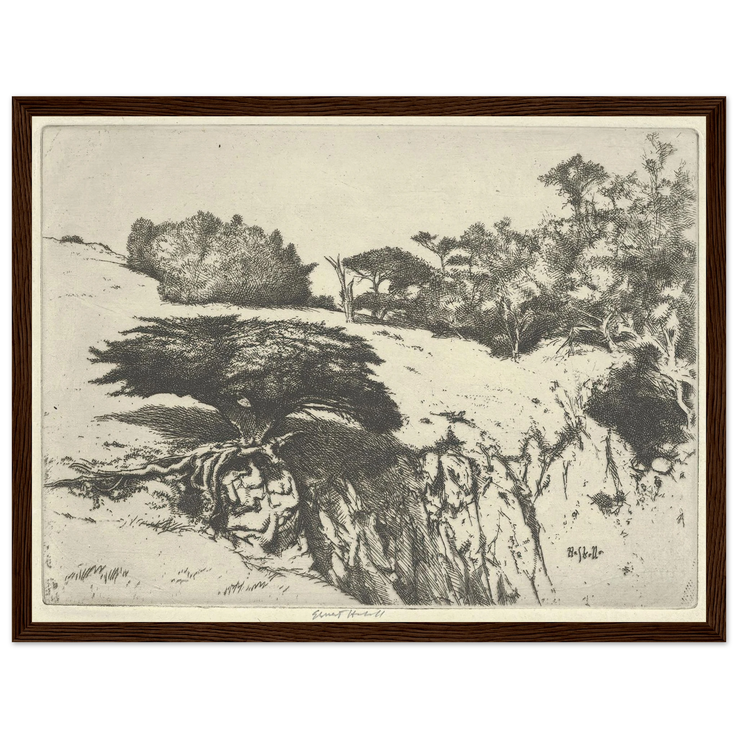 Fan Tree and Her Canyon (1915-1925) Art Print | Ernest Haskell - Framed Poster - 30x40 cm / 12x16″ - Black frame
