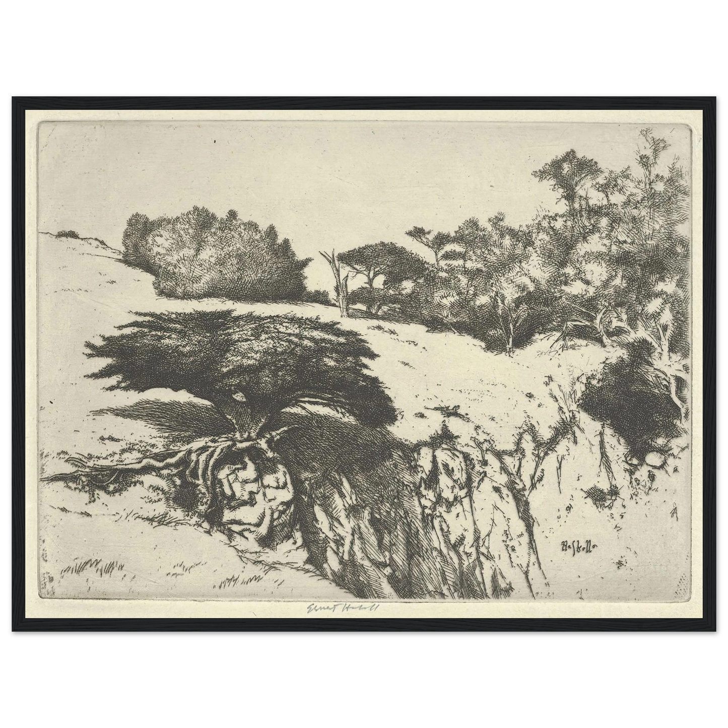 Fan Tree and Her Canyon (1915-1925) Art Print | Ernest Haskell - Framed Poster - 30x40 cm / 12x16″ - Black frame
