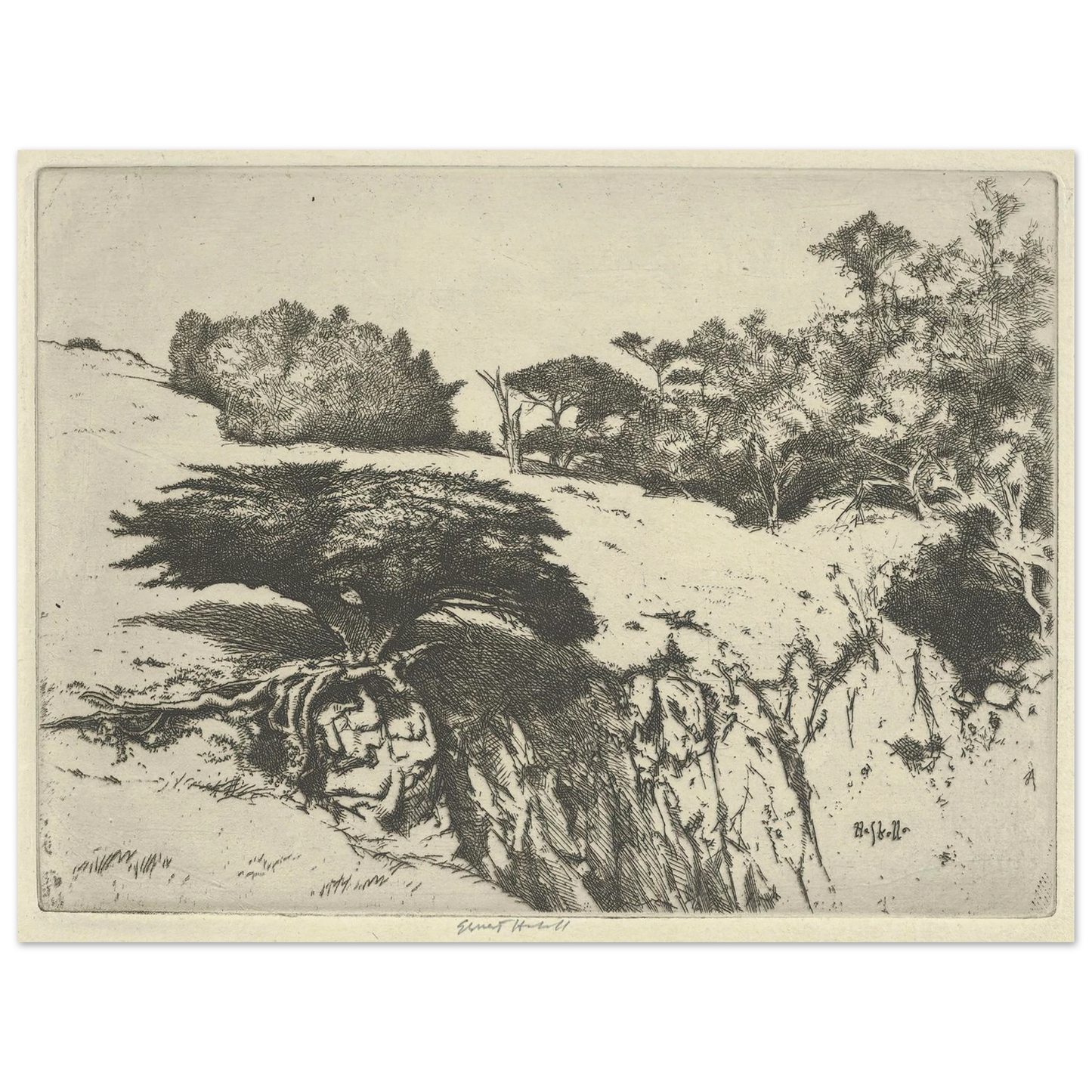 Fan Tree and Her Canyon (1915-1925) Art Print | Ernest Haskell - Framed Poster - 30x40 cm / 12x16″ - Black frame