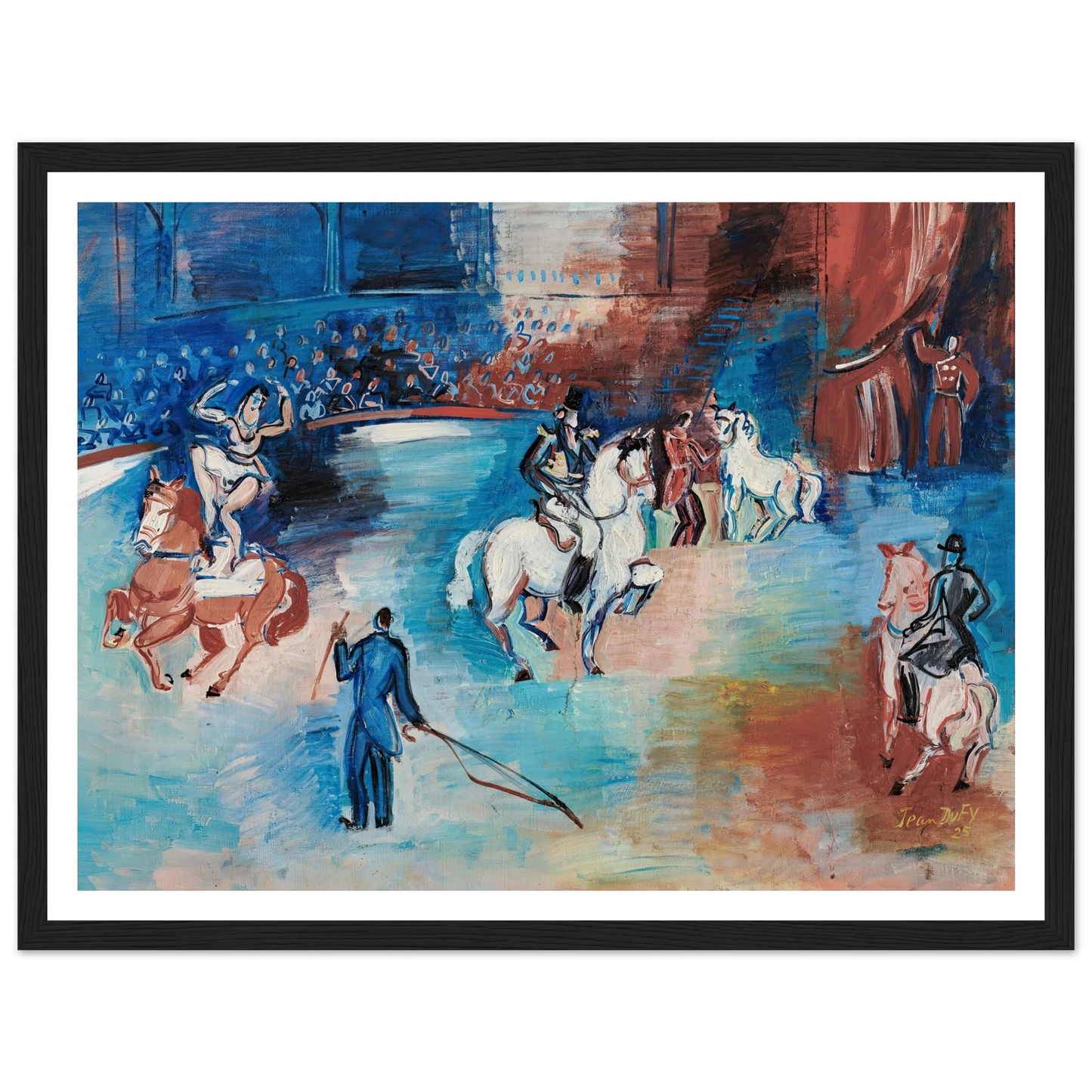 Fantaisie équestre (1925) Art Print | Raoul Dufy - Framed Poster - 30x40 cm / 12x16″ - Black frame