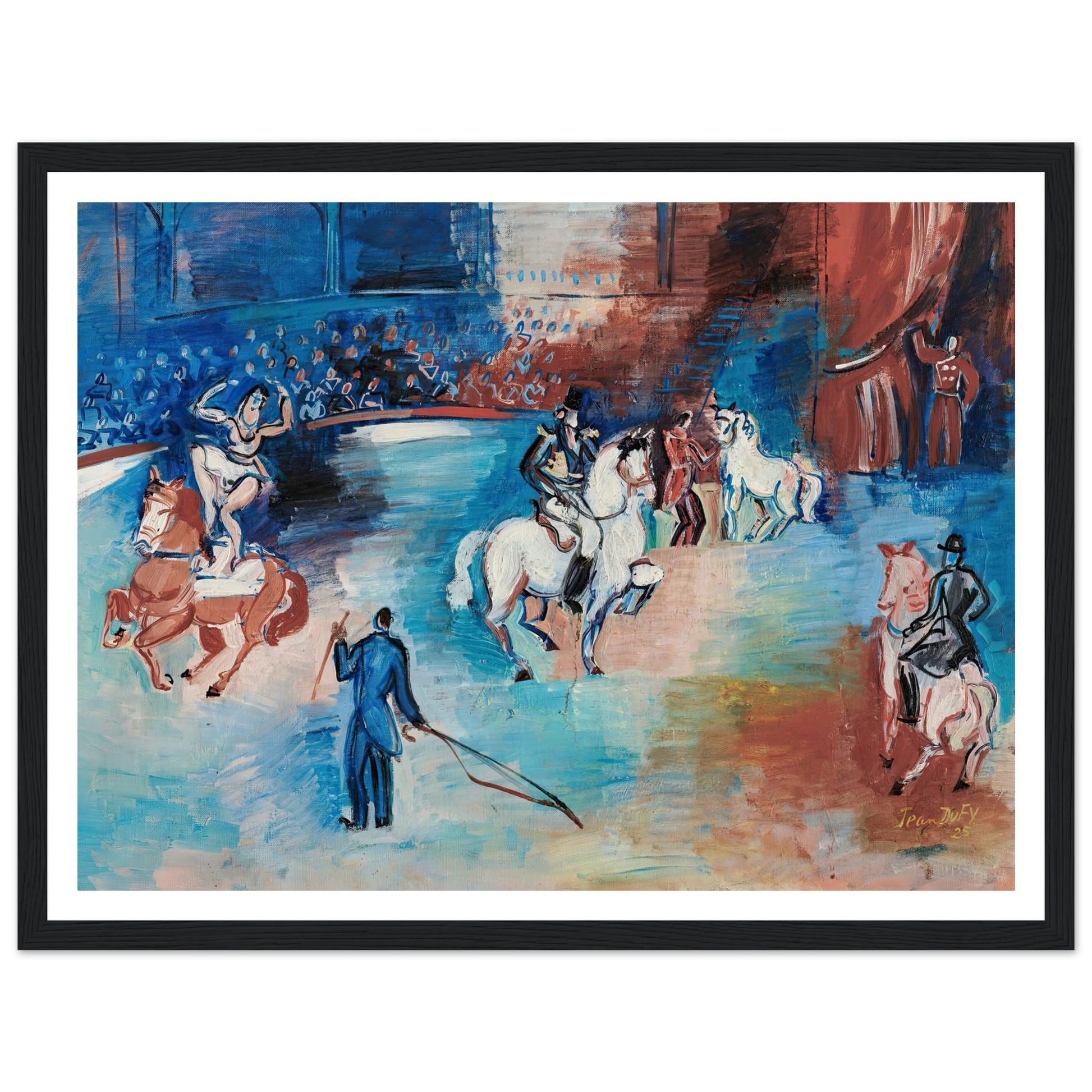 Fantaisie équestre (1925) Art Print | Raoul Dufy - Framed Poster - 30x40 cm / 12x16″ - Black frame