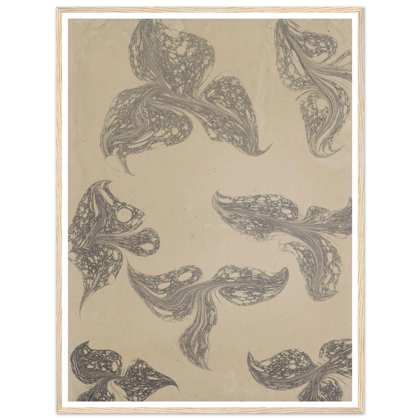 Fantasiemarmorpapier (1890) Art Print | Anker Kyster - Framed Poster - 30x40 cm / 12x16″ - Black frame