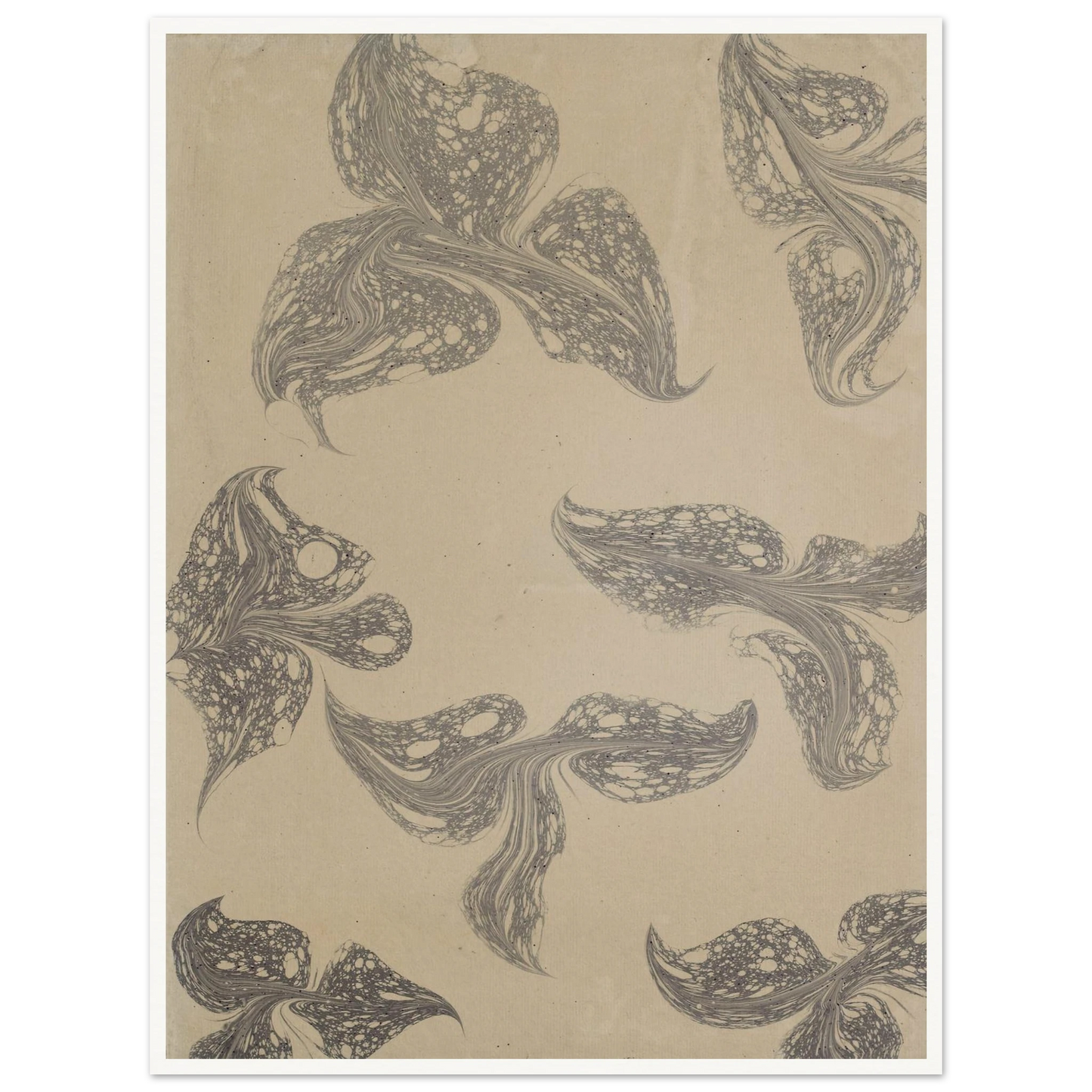 Fantasiemarmorpapier (1890) Art Print | Anker Kyster - Framed Poster - 30x40 cm / 12x16″ - Black frame