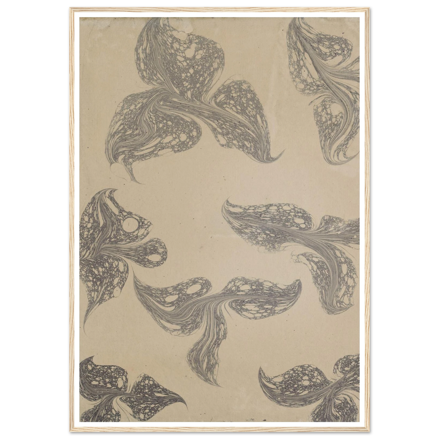 Fantasiemarmorpapier (1890) Art Print | Anker Kyster - Framed Poster - 30x40 cm / 12x16″ - Black frame