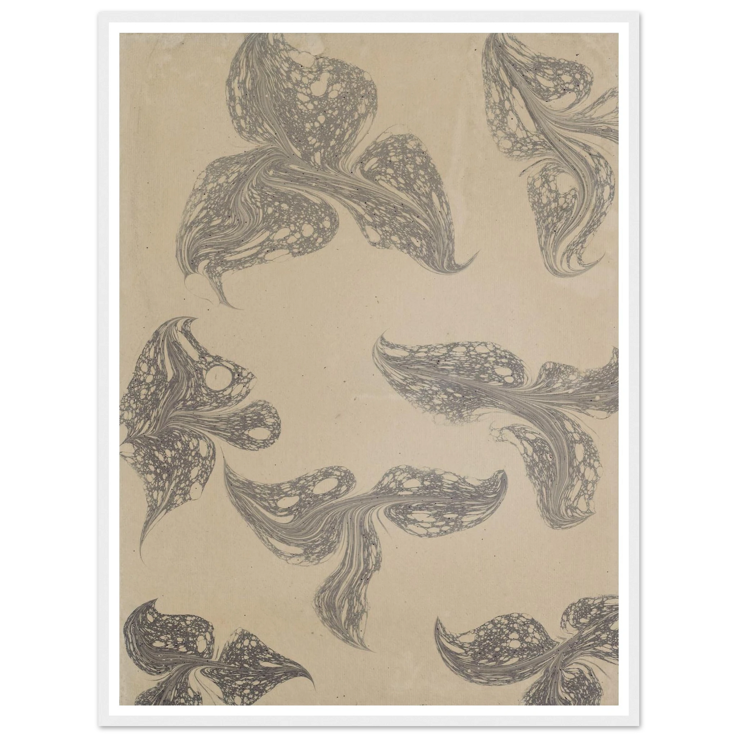 Fantasiemarmorpapier (1890) Art Print | Anker Kyster - Framed Poster - 30x40 cm / 12x16″ - Black frame