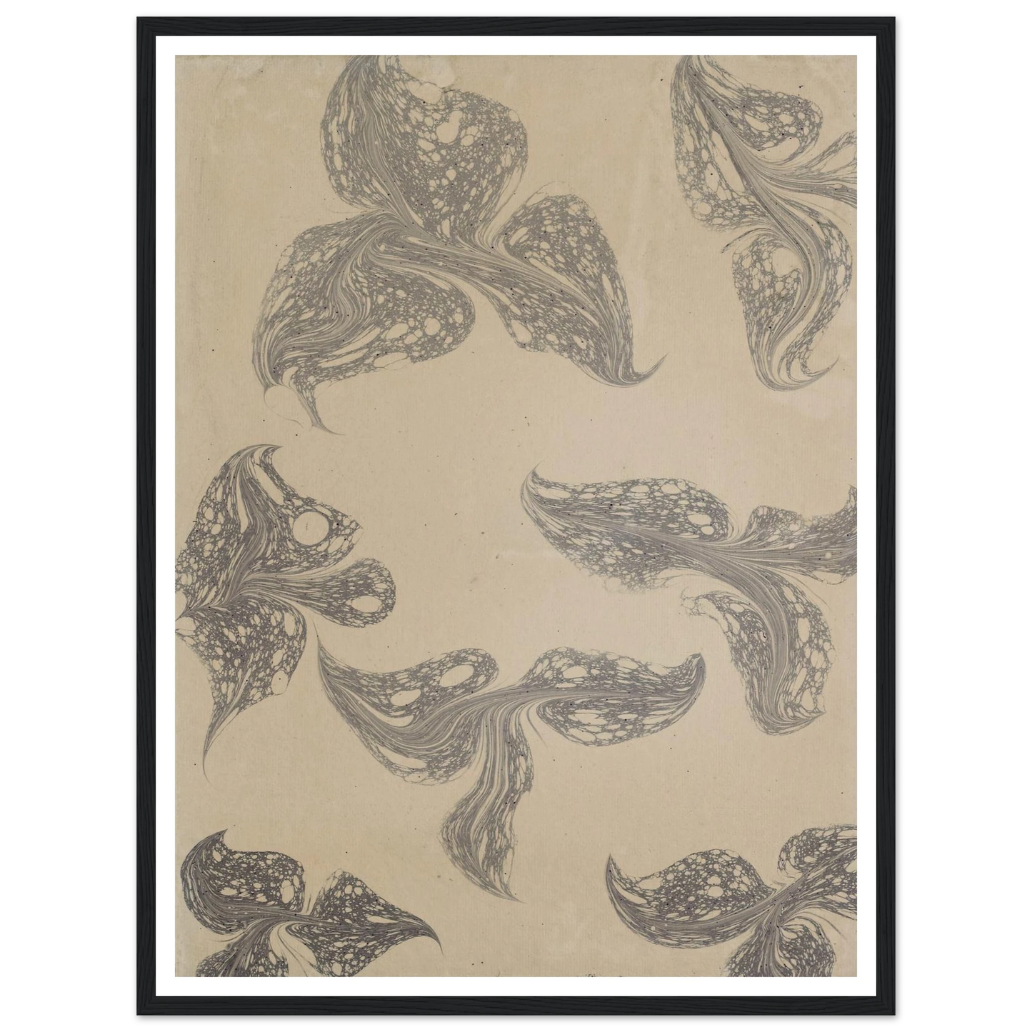 Fantasiemarmorpapier (1890) Art Print | Anker Kyster - Framed Poster - 30x40 cm / 12x16″ - Black frame