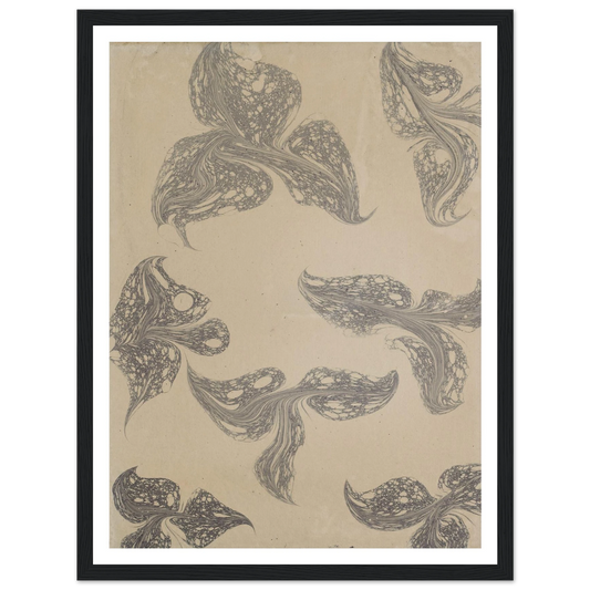 Fantasiemarmorpapier (1890) Art Print | Anker Kyster - Framed Poster - 30x40 cm / 12x16″ - Black frame