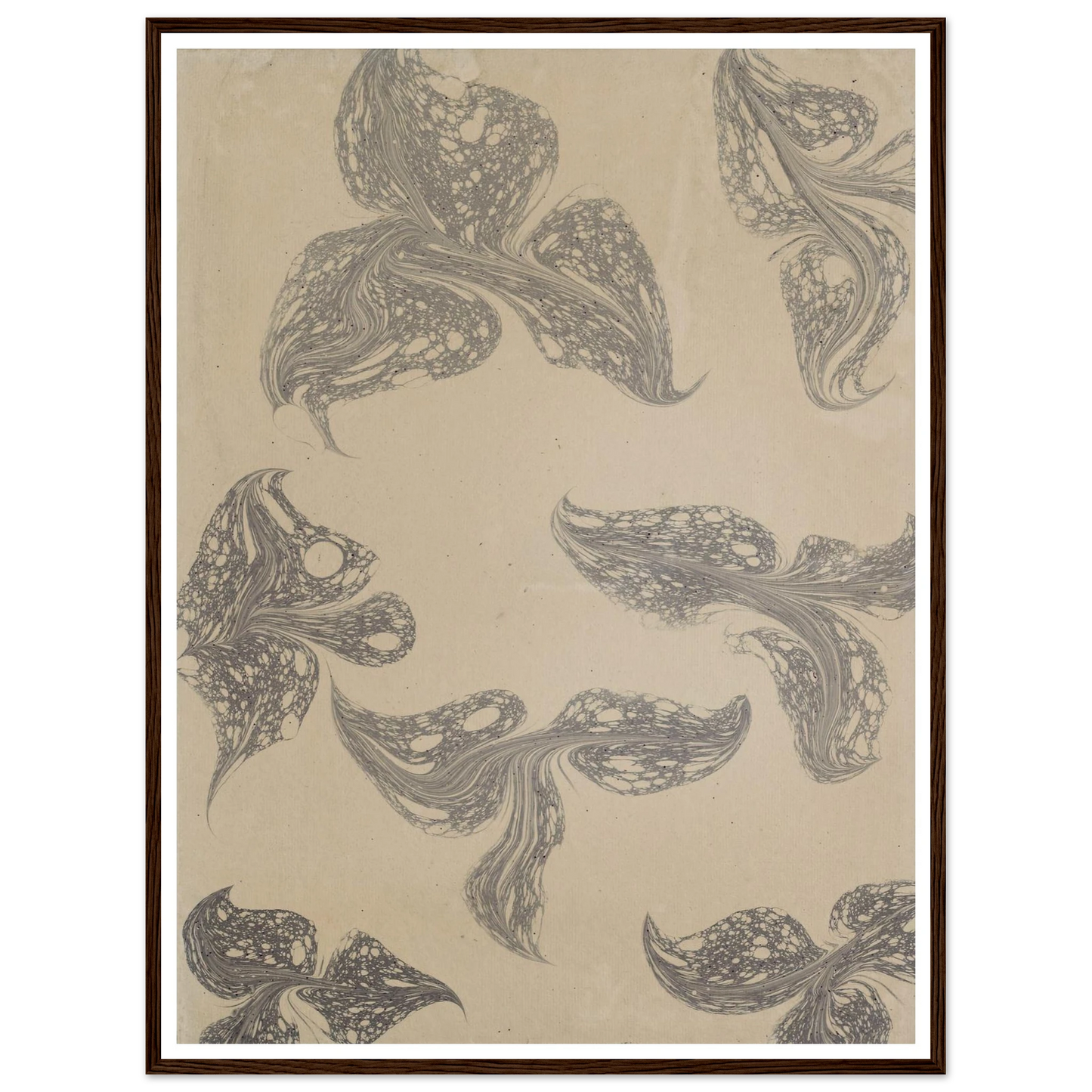 Fantasiemarmorpapier (1890) Art Print | Anker Kyster - Framed Poster - 30x40 cm / 12x16″ - Black frame