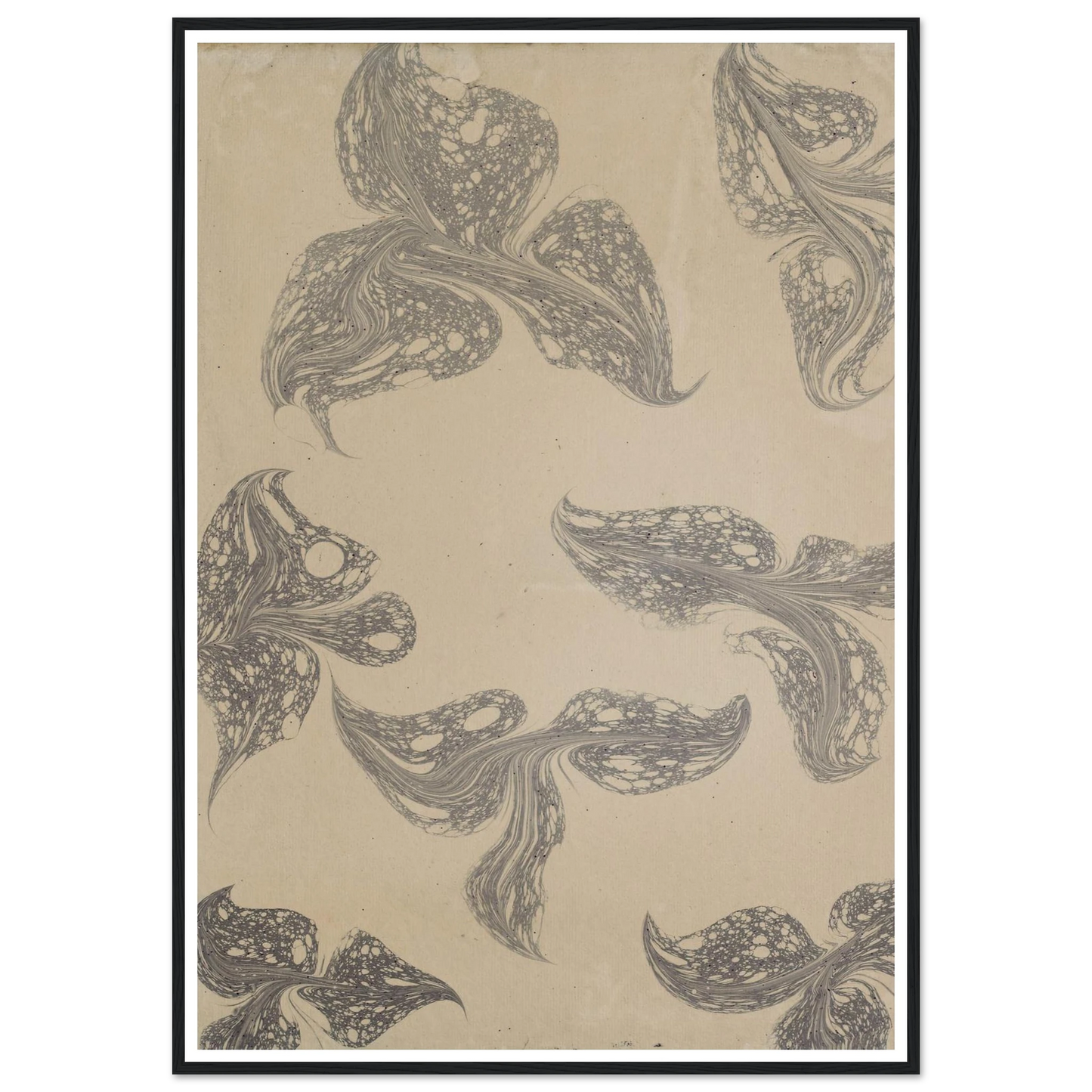 Fantasiemarmorpapier (1890) Art Print | Anker Kyster - Framed Poster - 30x40 cm / 12x16″ - Black frame