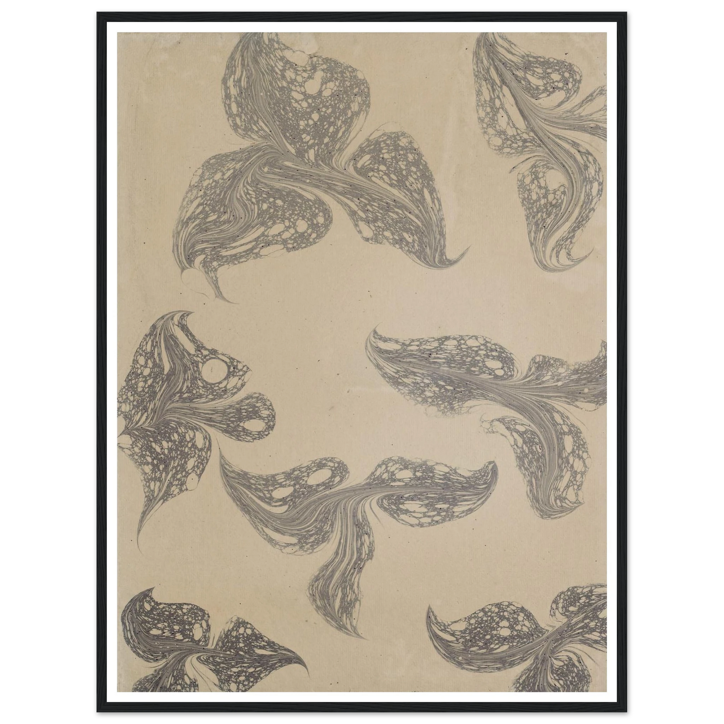 Fantasiemarmorpapier (1890) Art Print | Anker Kyster - Framed Poster - 30x40 cm / 12x16″ - Black frame