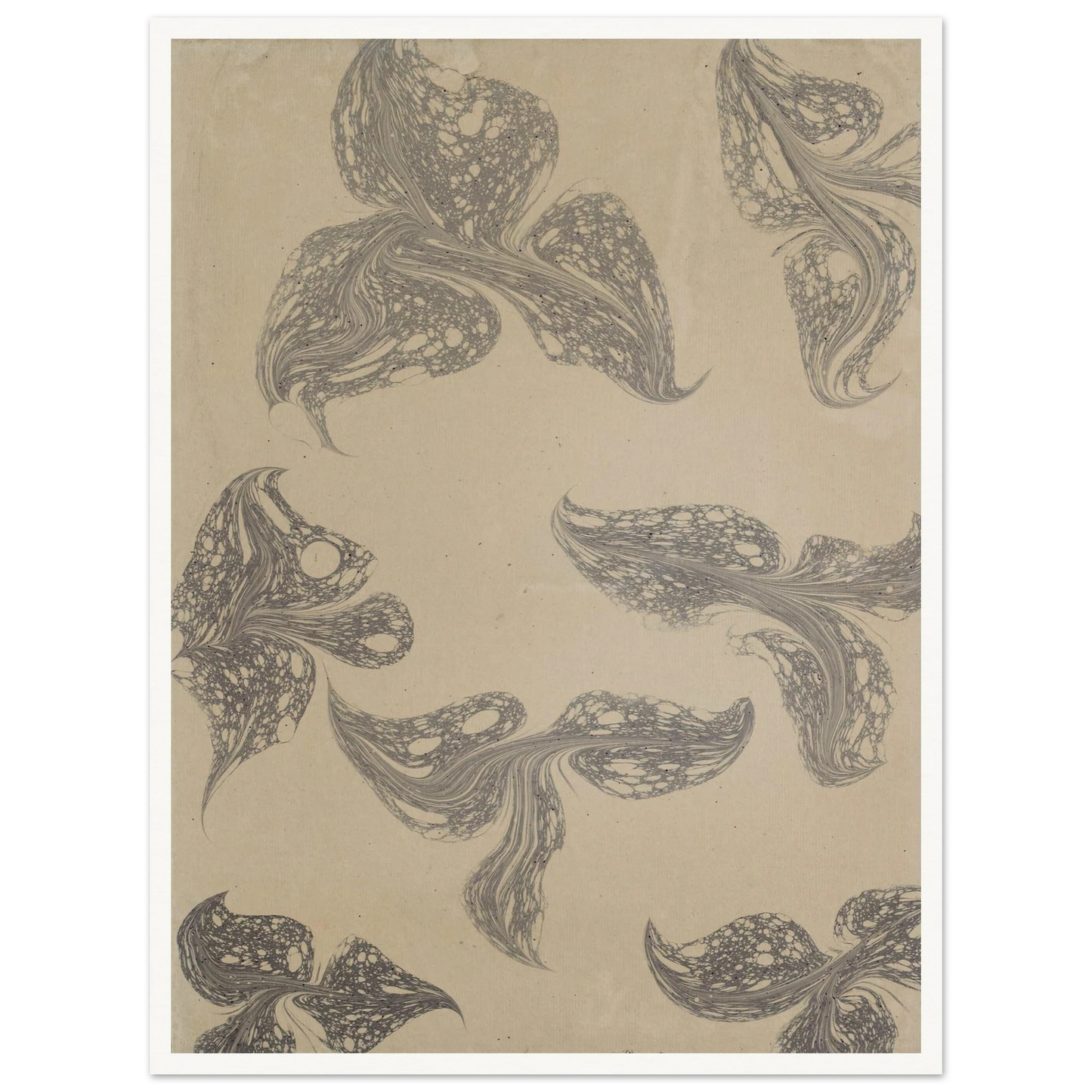 Fantasiemarmorpapier (1890) Art Print | Anker Kyster - Framed Poster - 30x40 cm / 12x16″ - Black frame