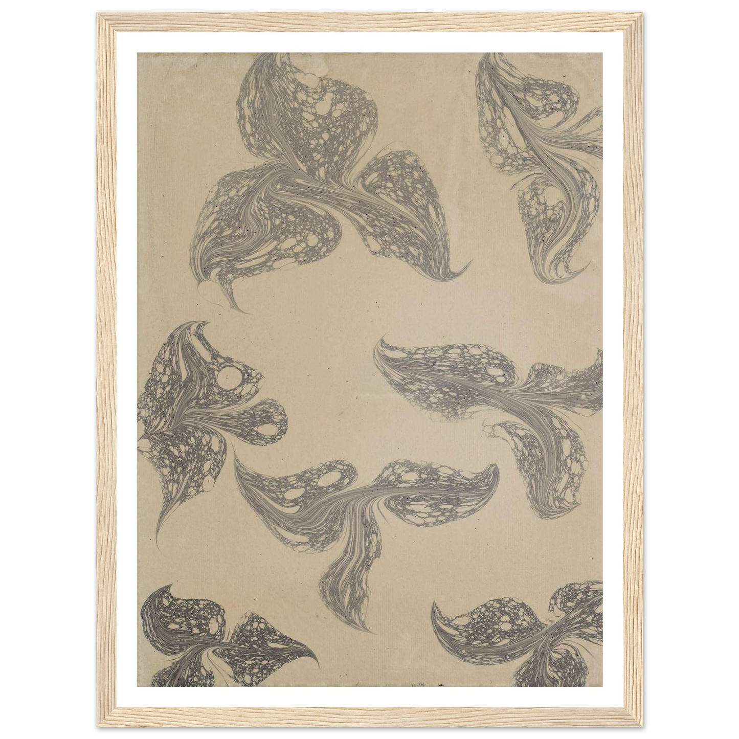 Fantasiemarmorpapier (1890) Art Print | Anker Kyster - Framed Poster - 30x40 cm / 12x16″ - Black frame